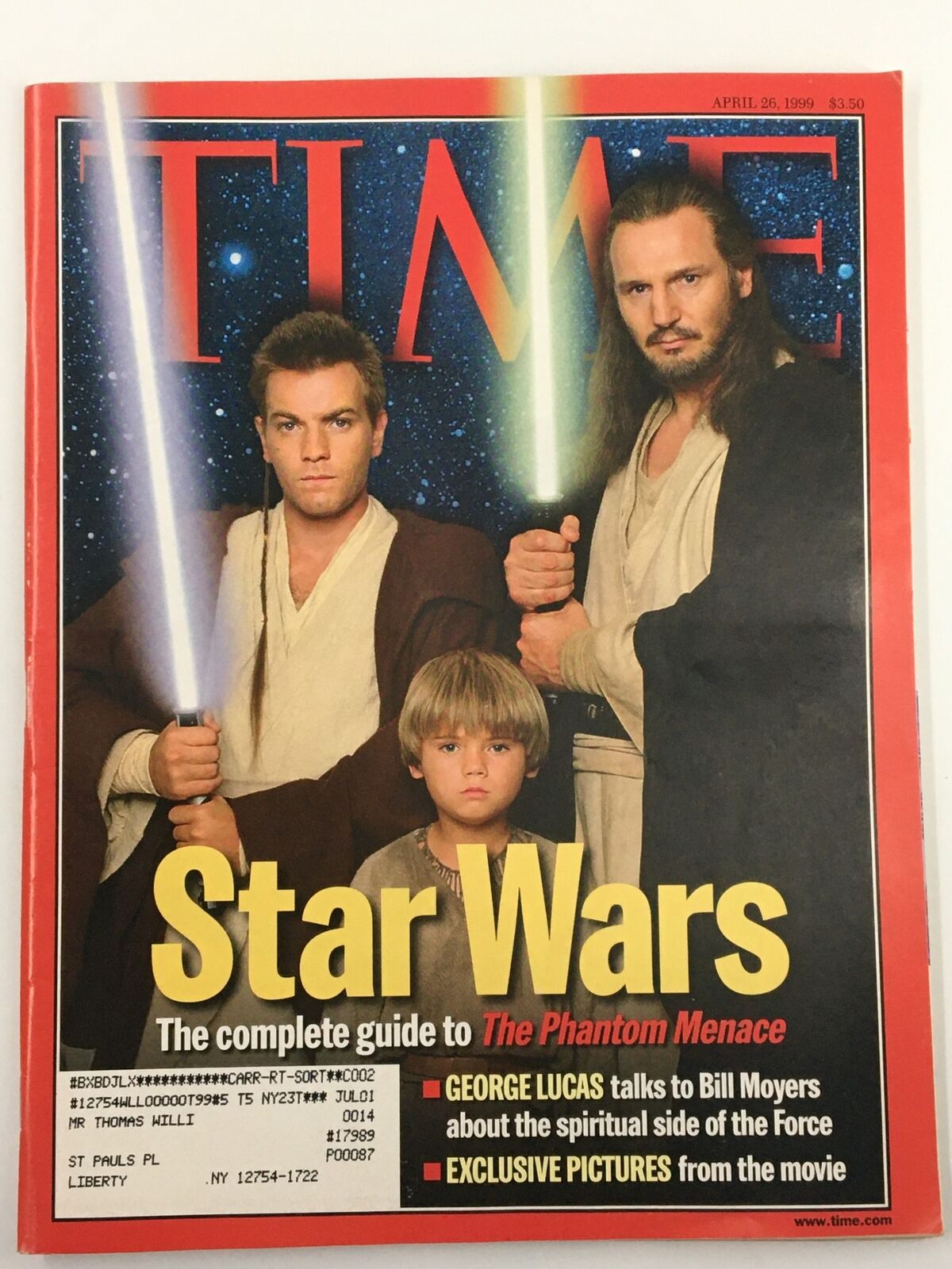 VTG Time Magazine April 26 1999 Ewan McGregor, Liam Neeson in Star Wars