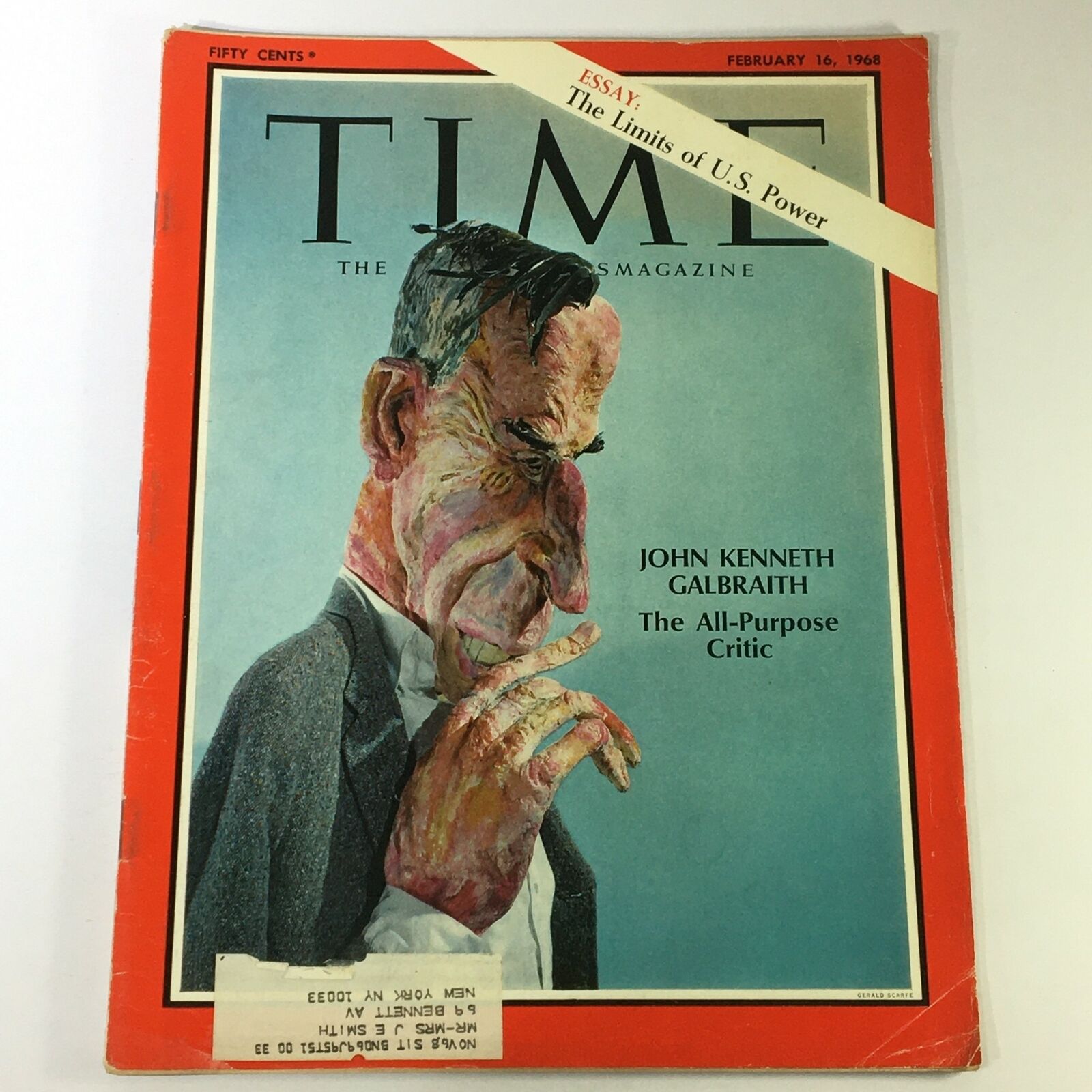 VTG Time Magazine February 16 1968 - John Kenneth Galbraith All-Purpose Critic