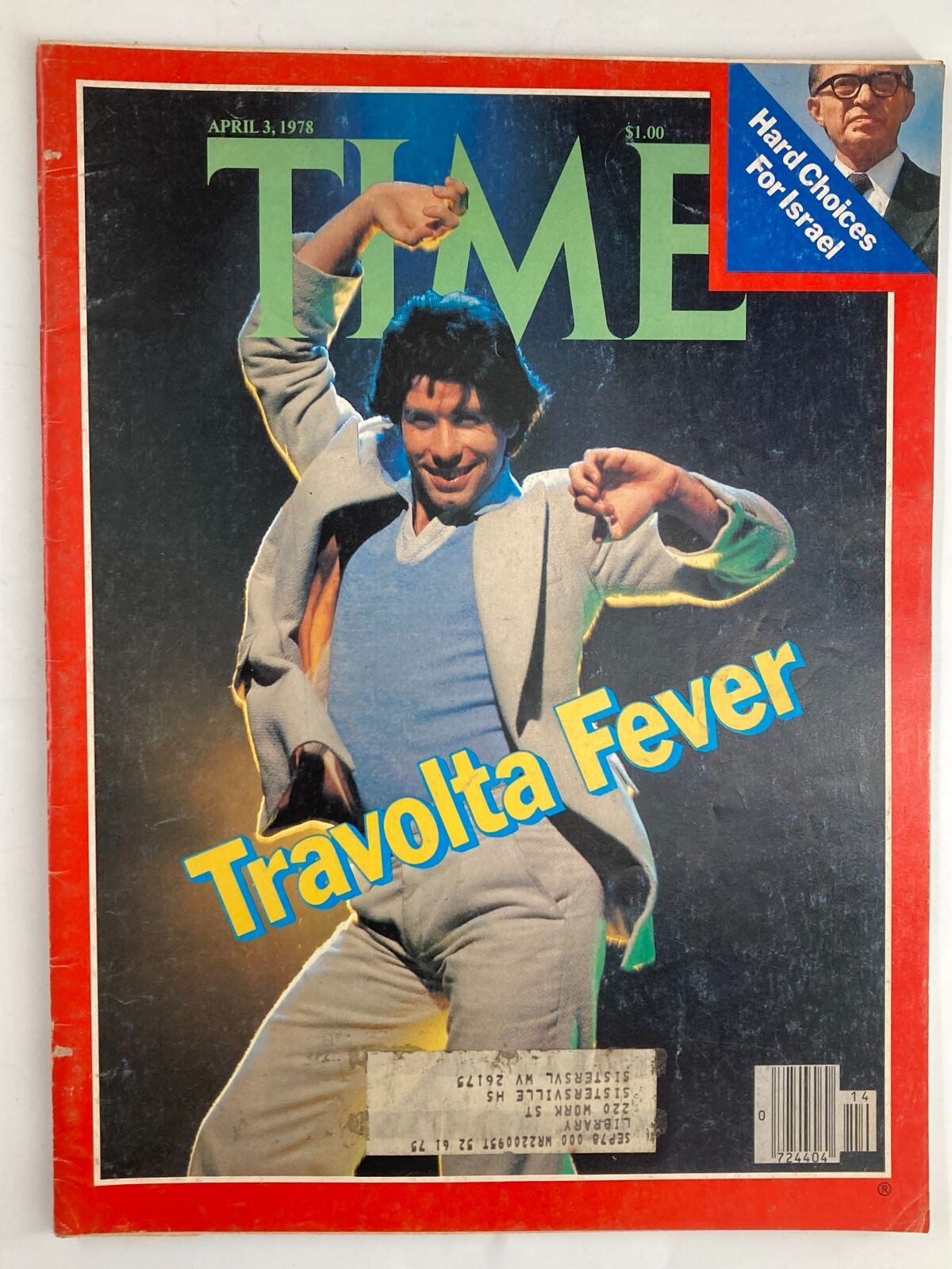 VTG Time Magazine April 3 1978 John Travolta Fever & Hard Choices for Israel