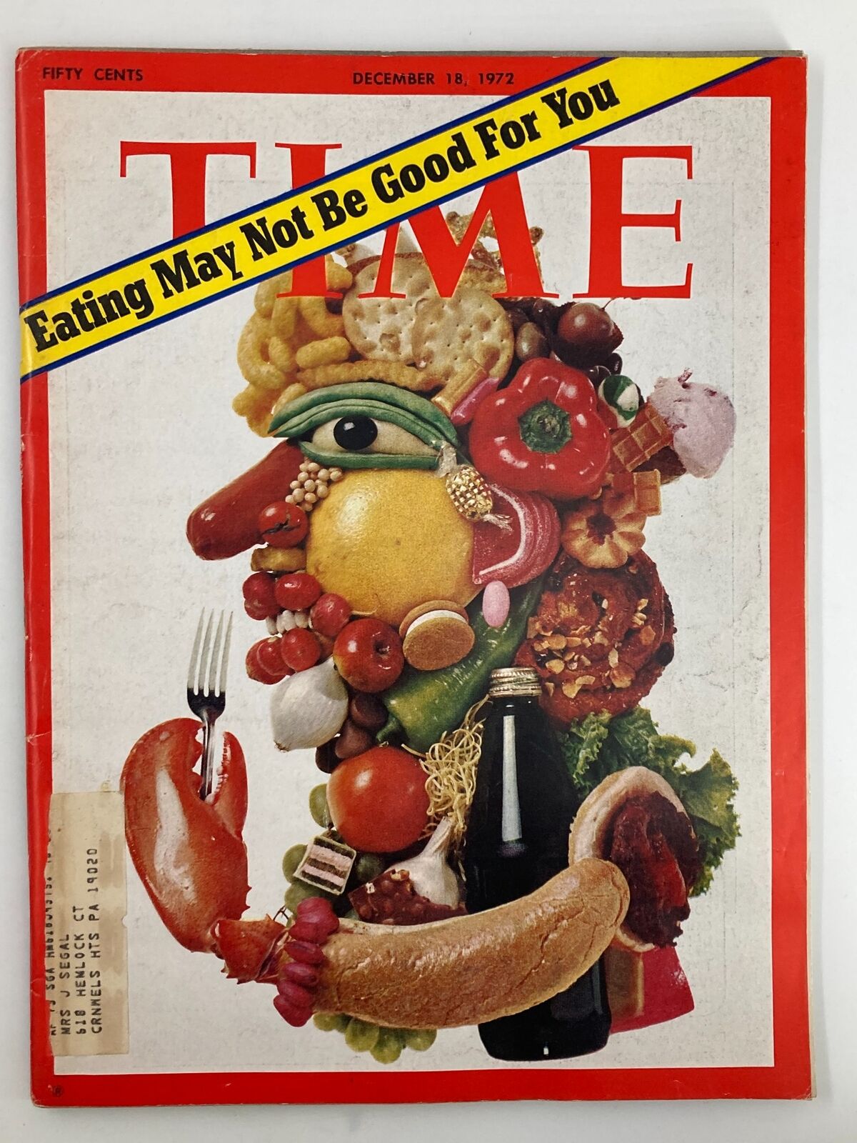 VTG Time Magazine December 18 1972 Eating May Not Be Good For You