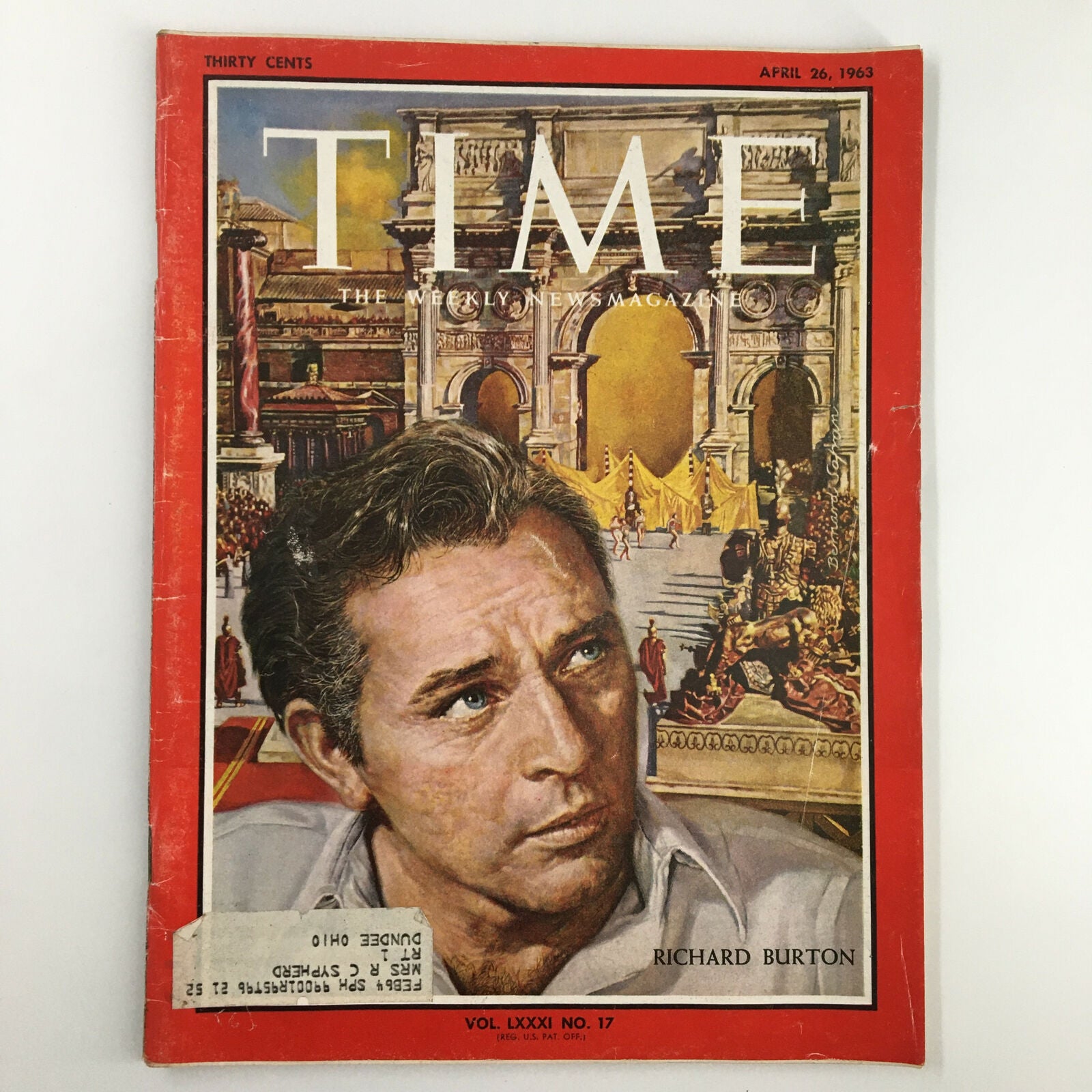 VTG Time Magazine April 26 1963 Vol 81 #17 Actor Richard Burton