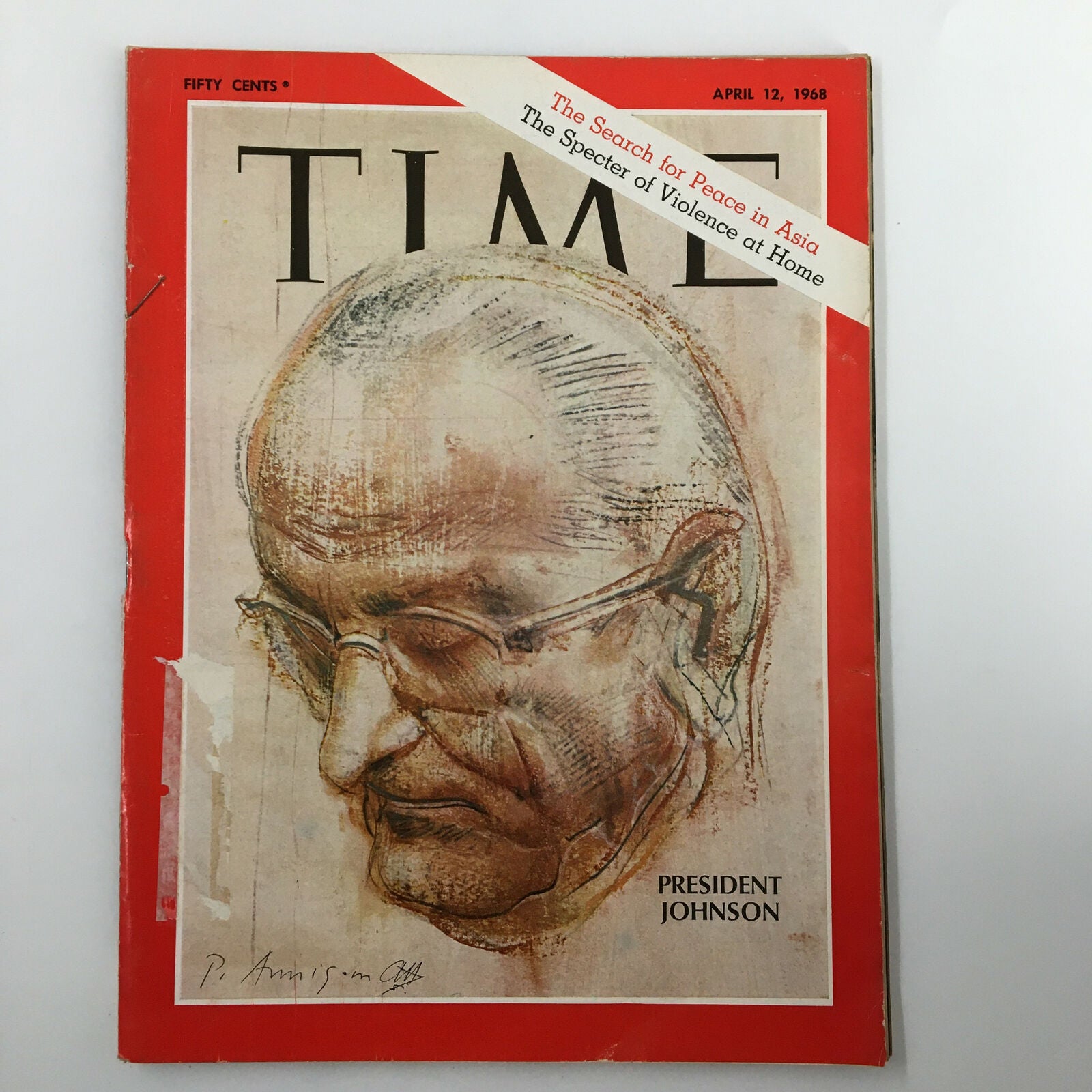 VTG Time Magazine April 12 1968 Vol. 91 No. 15 The President Lyndon B. Johnson