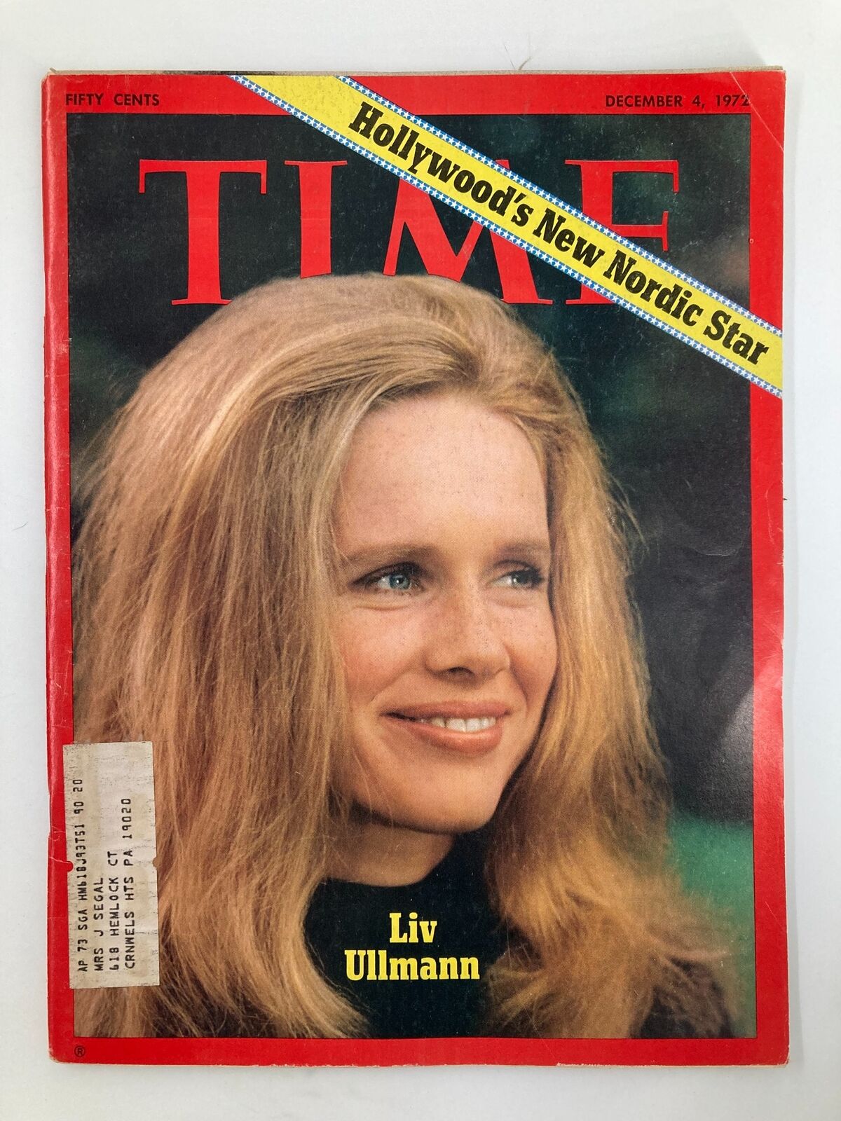 VTG Time Magazine December 4 1972 Liv Ullmann Hollywood's New Nordic Star