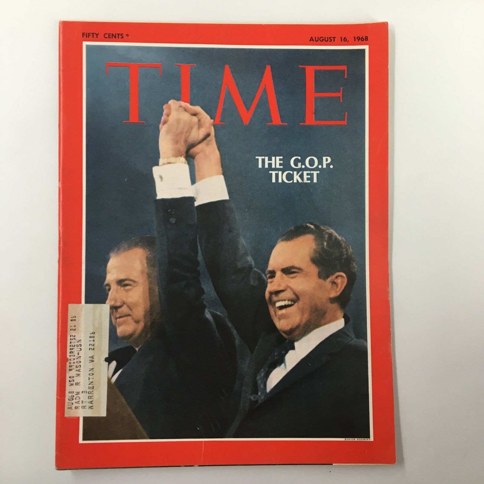 VTG Time Magazine August 16 1968 Spiro Agnew and Richard Nixon The GOP Ticket