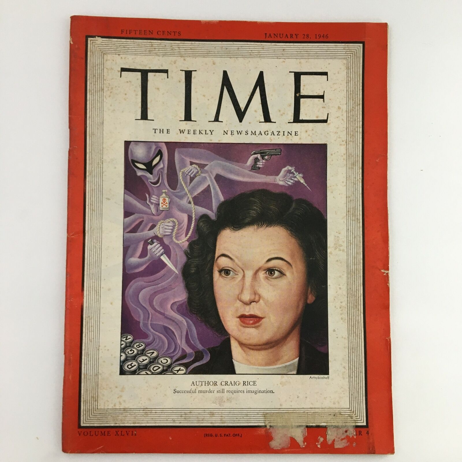 Time Magazine January 28 1946 Vol. 47 No. 4 Mystery Novel Author Craig Rice