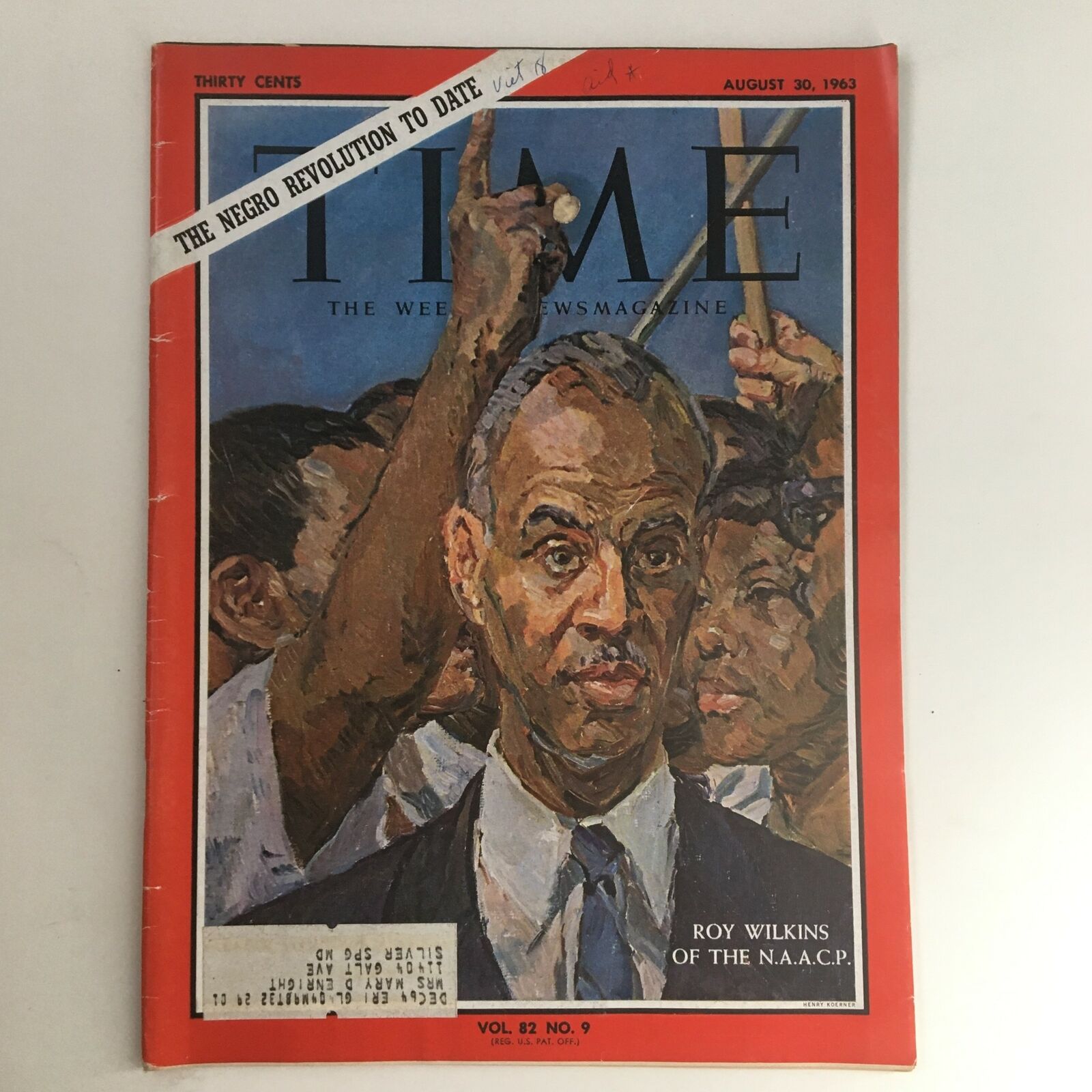 Time Magazine August 30 1963 Vol. 82 No. 9 Roy Wilkins of the N.A.A.C.P.