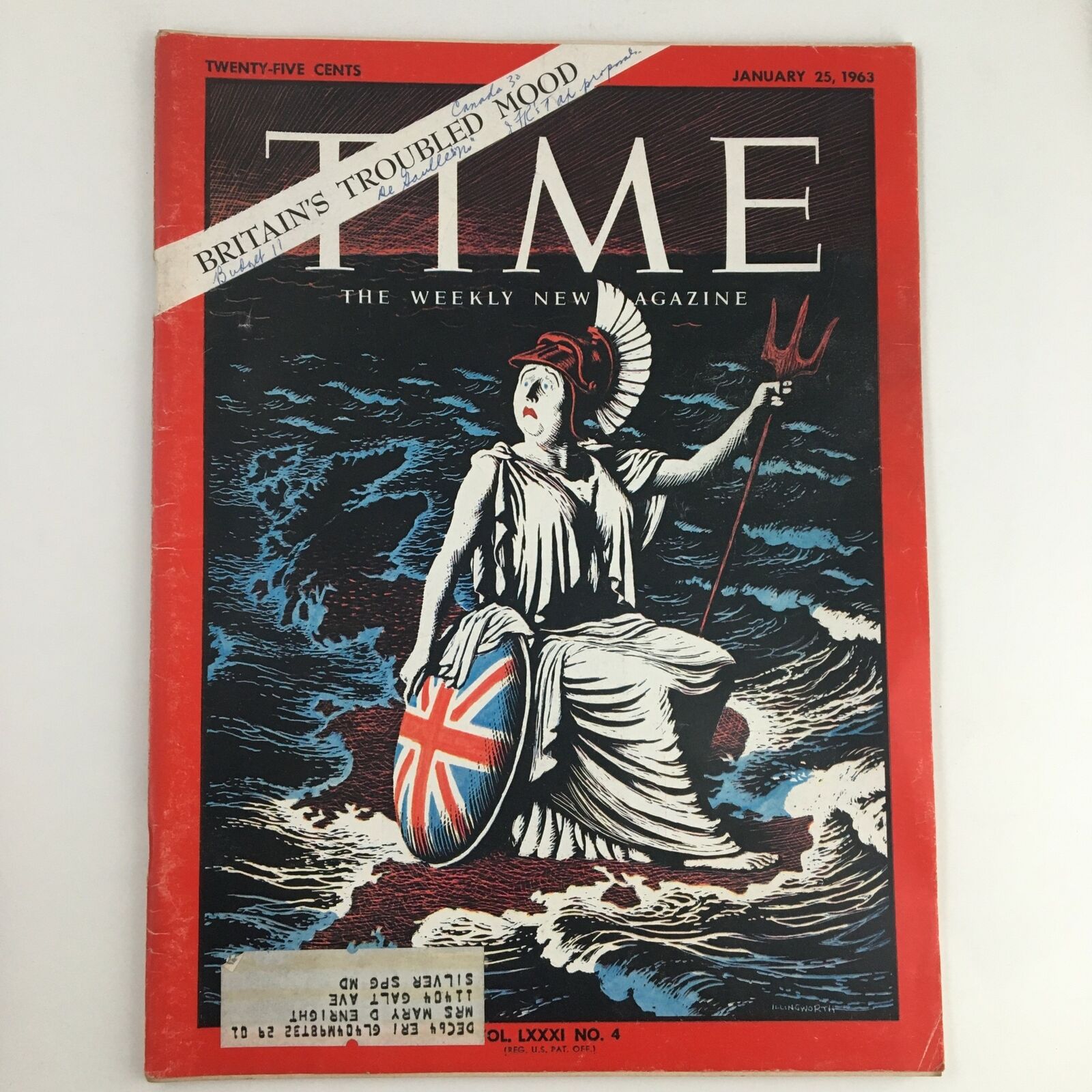 Time Magazine January 25 1963 Vol. 81 No. 4 Great Britain's Troubled Mood