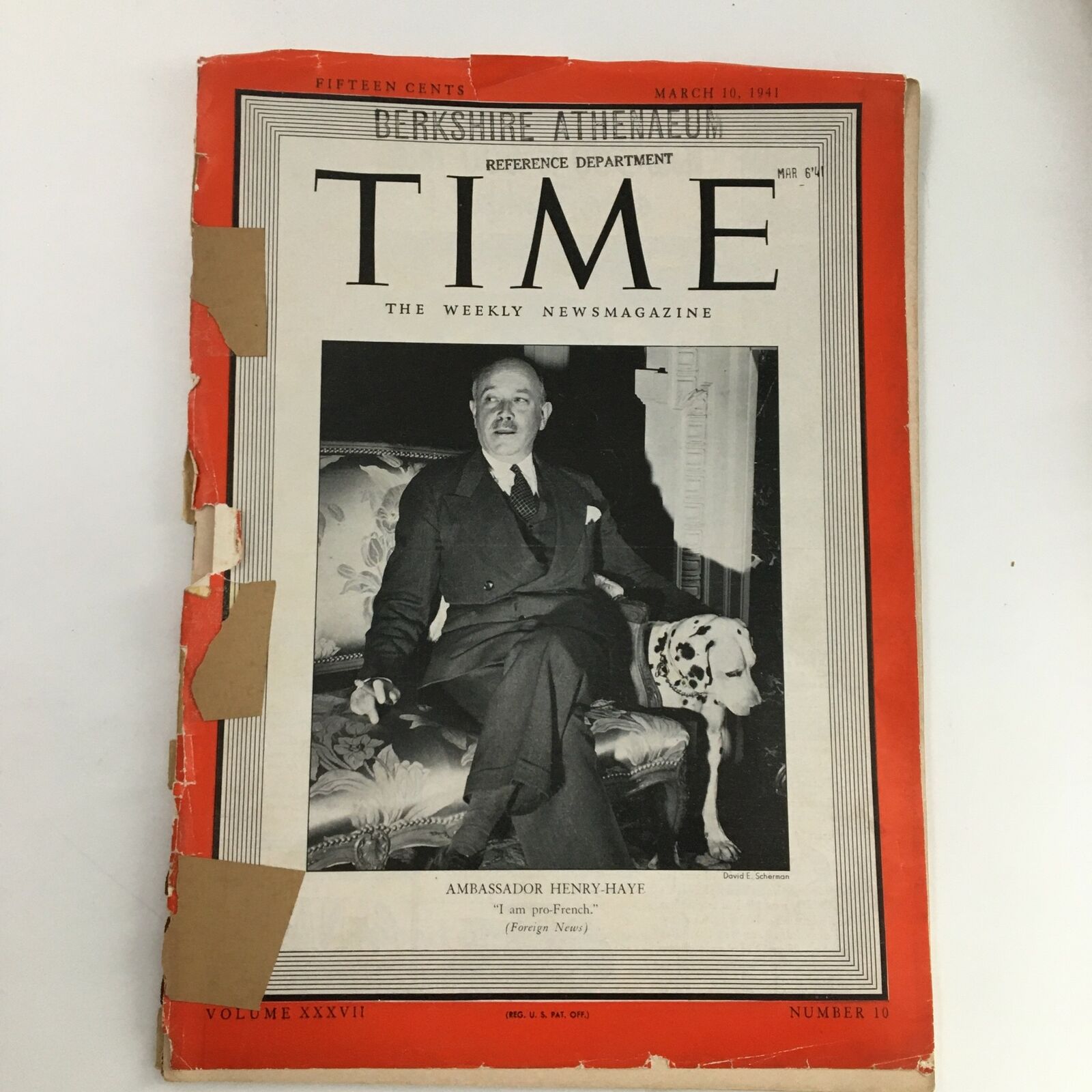 Time Magazine March 10 1941 Vol 37 #10 Ambassador Gaston Henry-Haye