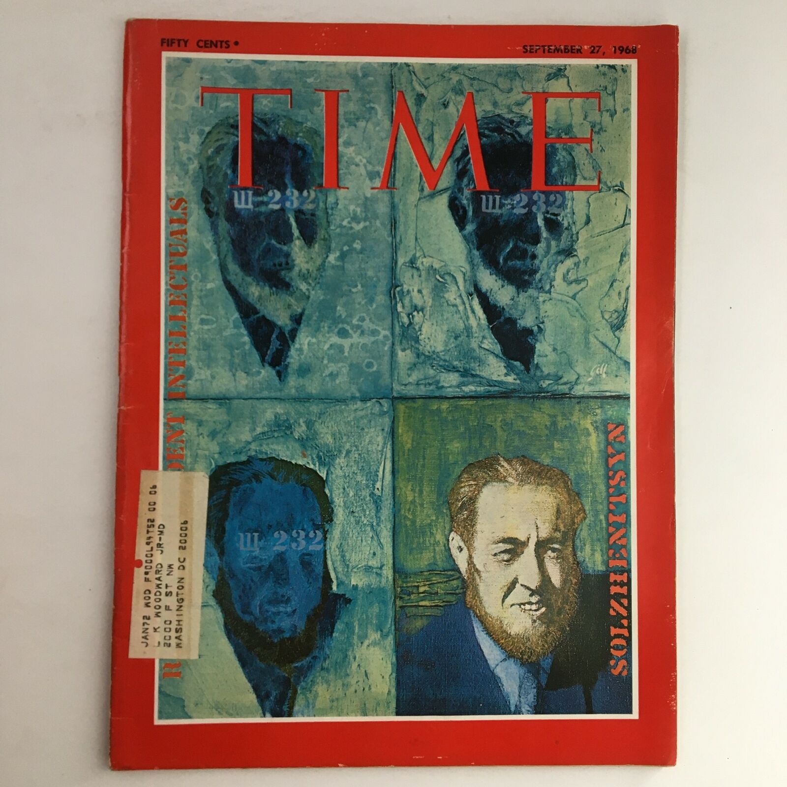 Time Magazine September 27 1968 Vol 92 #14 Novelist Aleksandr Solzhenitsyn