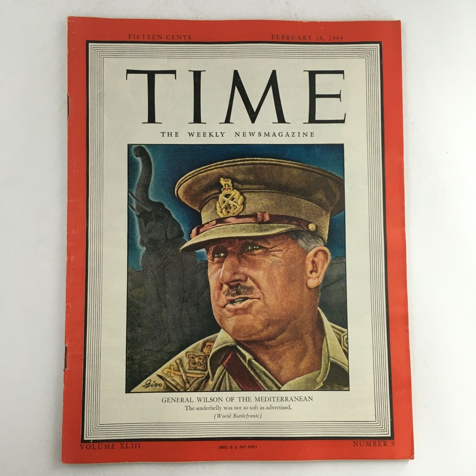 Time Magazine February 28 1944 Vol 43 #9 General Henry Maitland Wilson, No Label