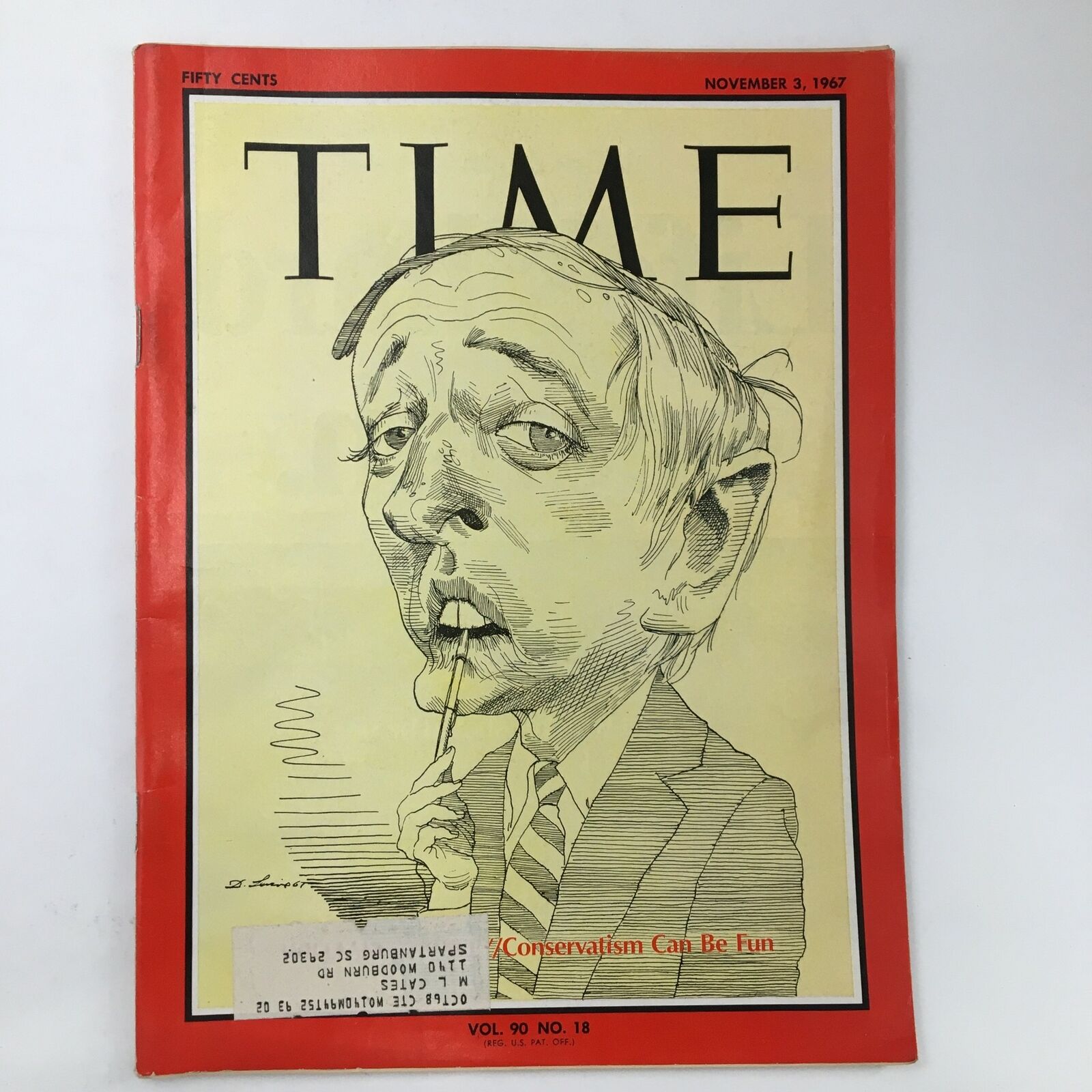 Time Magazine November 3 1967 Vol. 90 No. 18 William Buckley Conservatism is Fun