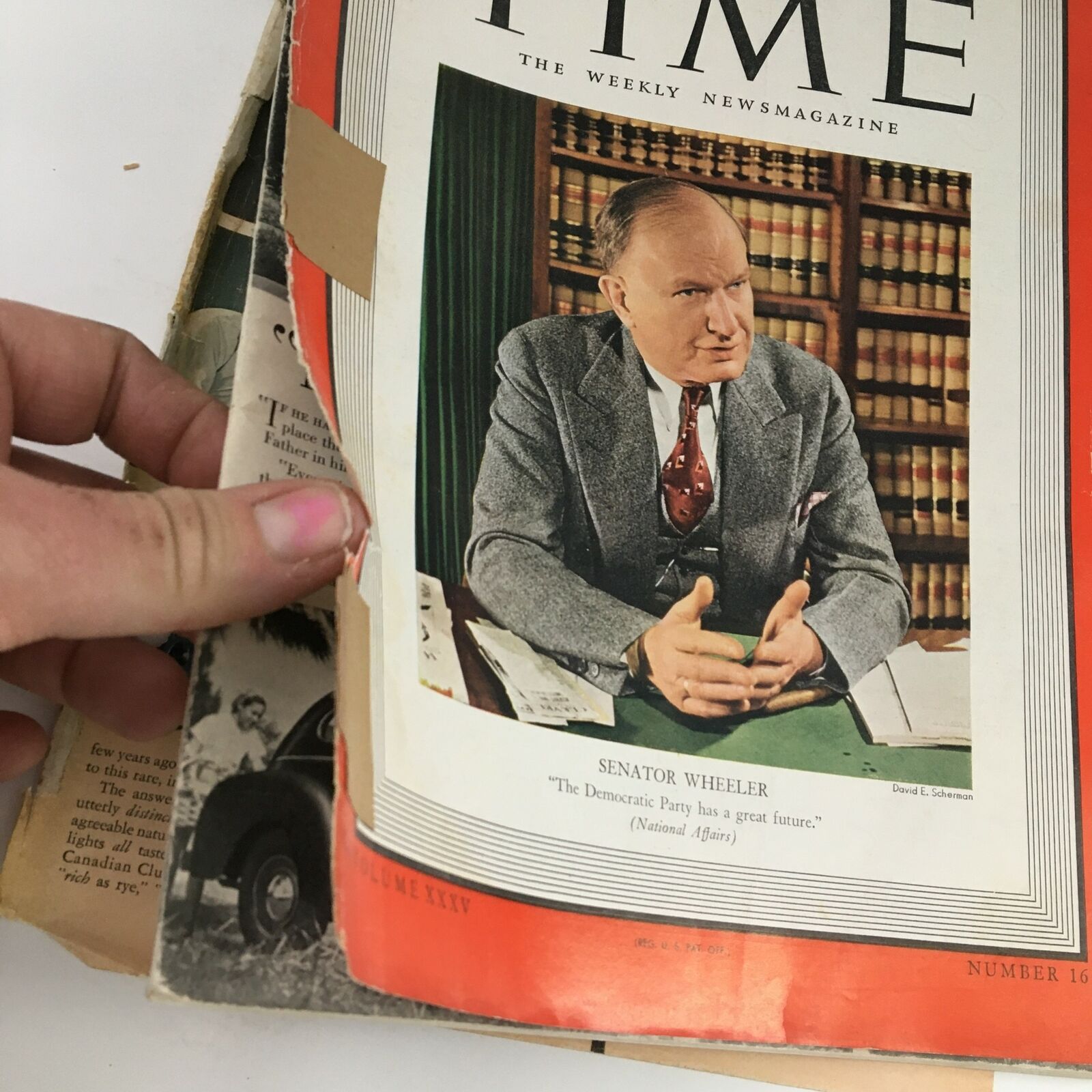 Time Magazine April 15 1940 Vol 35 #16 Former Senator Burton K. Wheeler