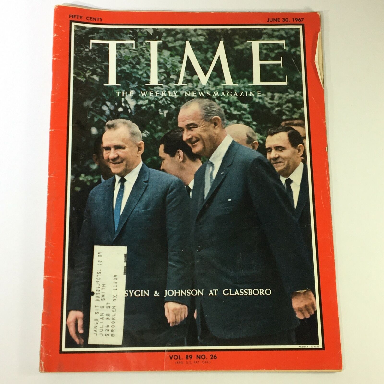 VTG Time Magazine June 30 1967 - Alexei Kosygin & Lyndon Johnson at Glassboro