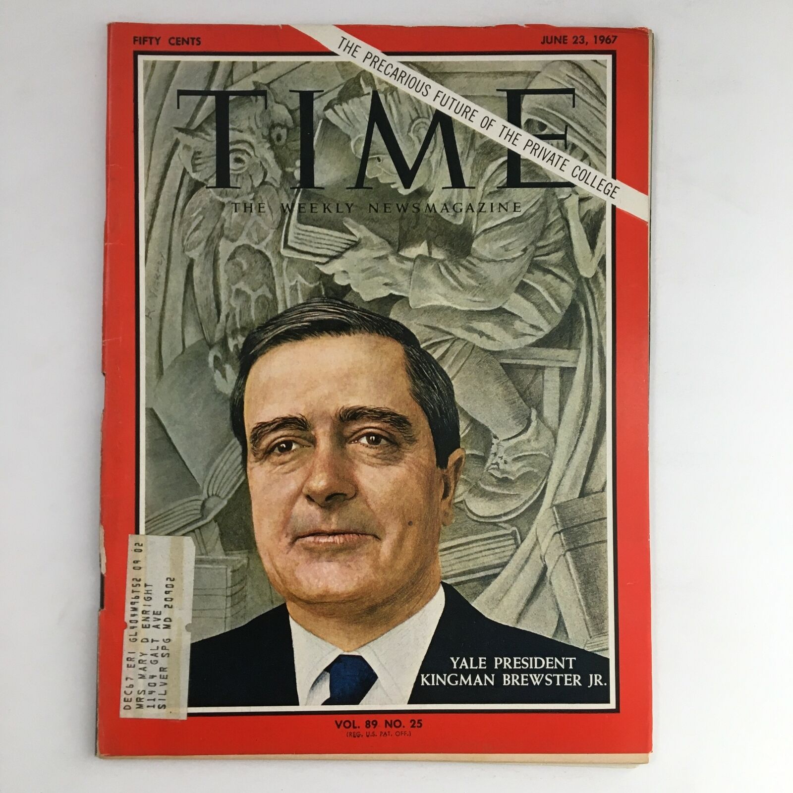 Time Magazine June 23 1967 Vol 89 #25 Yale President Kingman Brewster Jr.