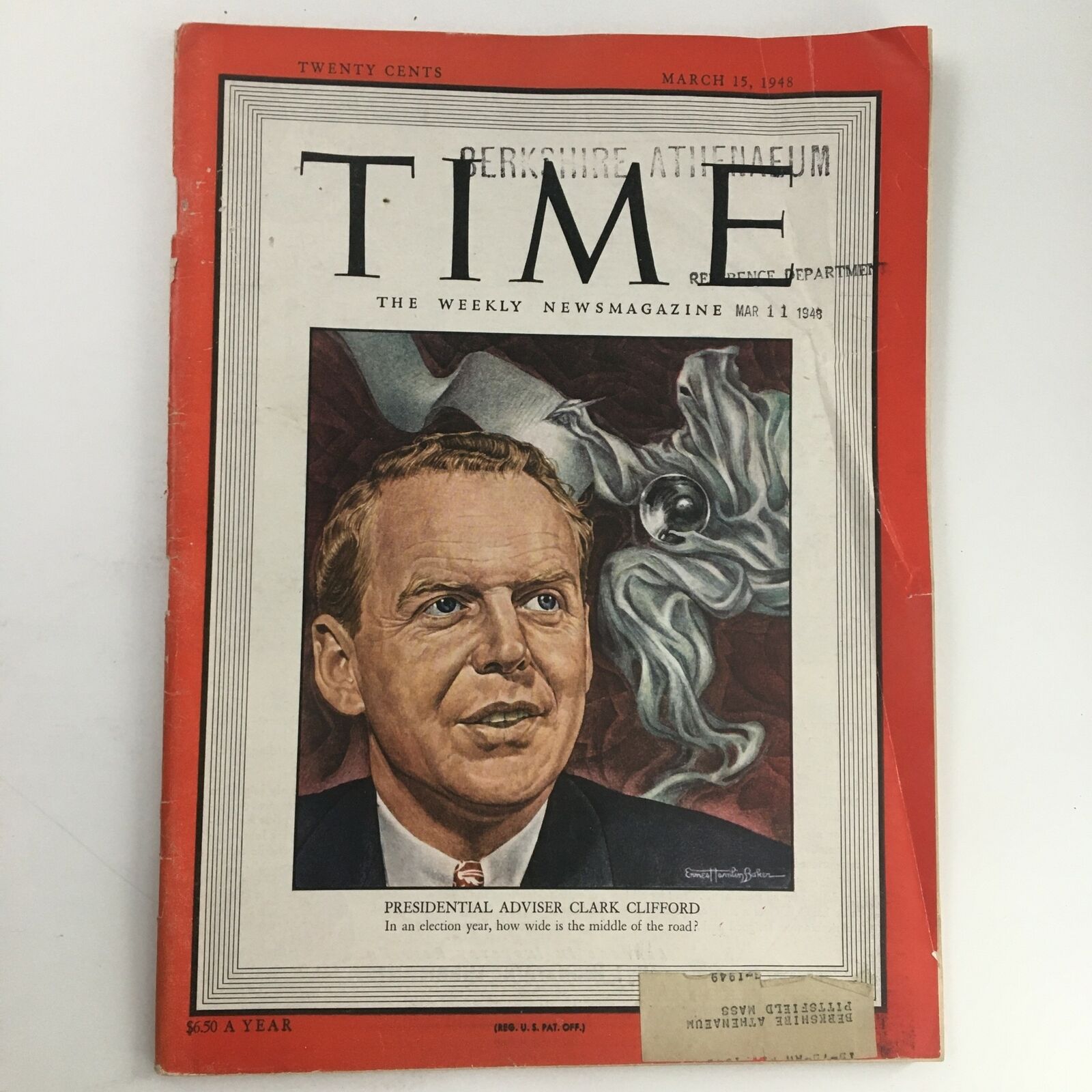 Time Magazine March 15 1948 Vol 51 #11 Presidential Adviser Clark Clifford