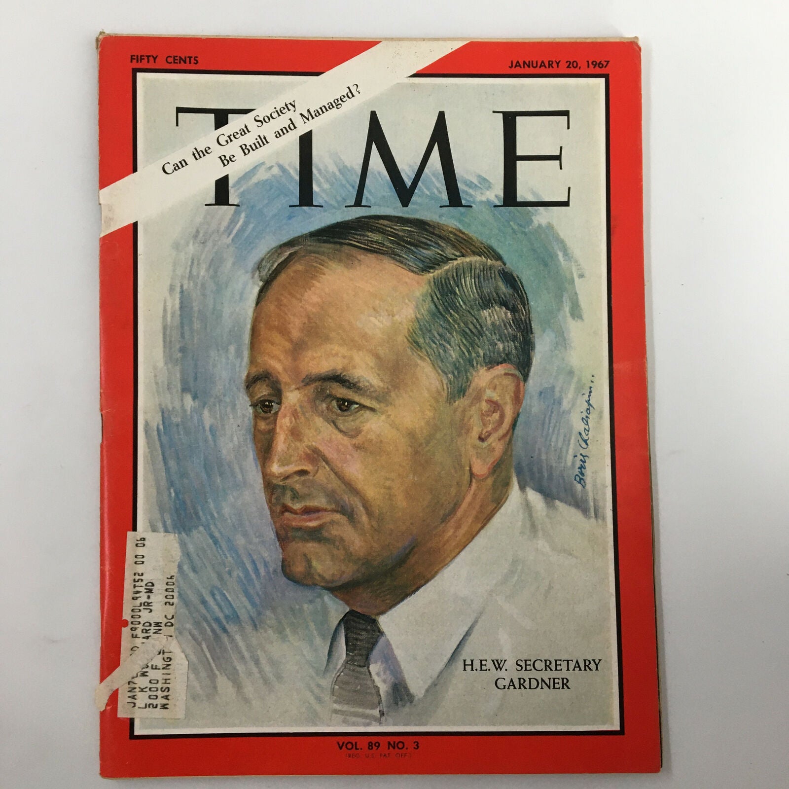 VTG Time Magazine January 20 1967 H.E.W. Secretary John William Gardner