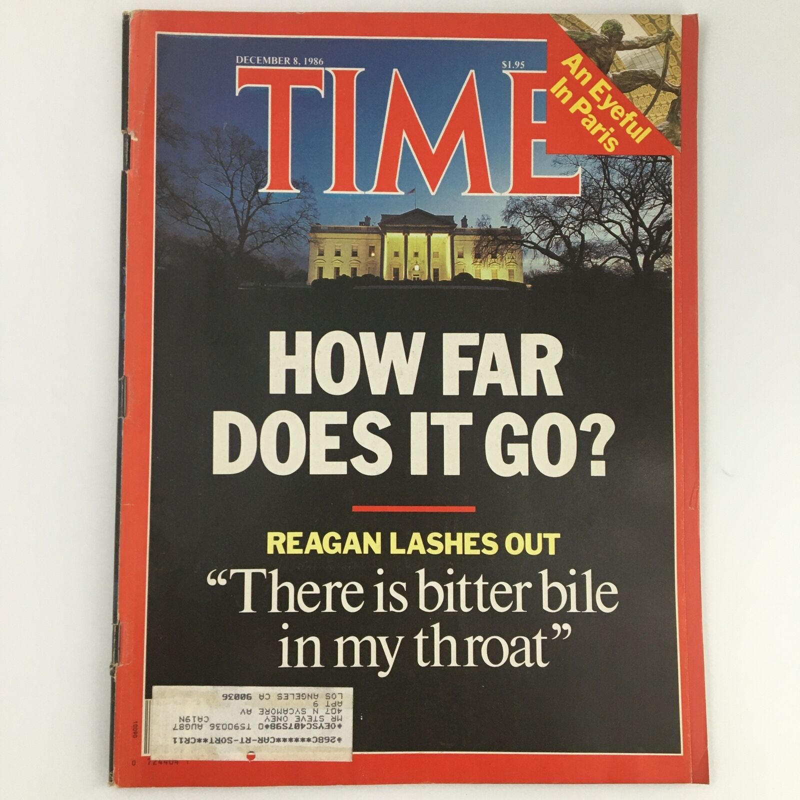 VTG Time Magazine December 8 1986 Ronald Regan Feature & An Eyeful in Paris