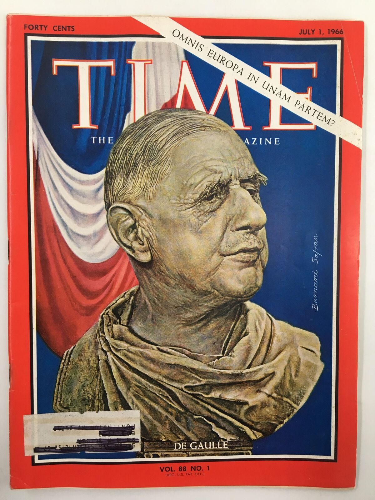 VTG Time Magazine July 1 1966 Vol 88 #1 Charles De Gaulle Omnis Europa