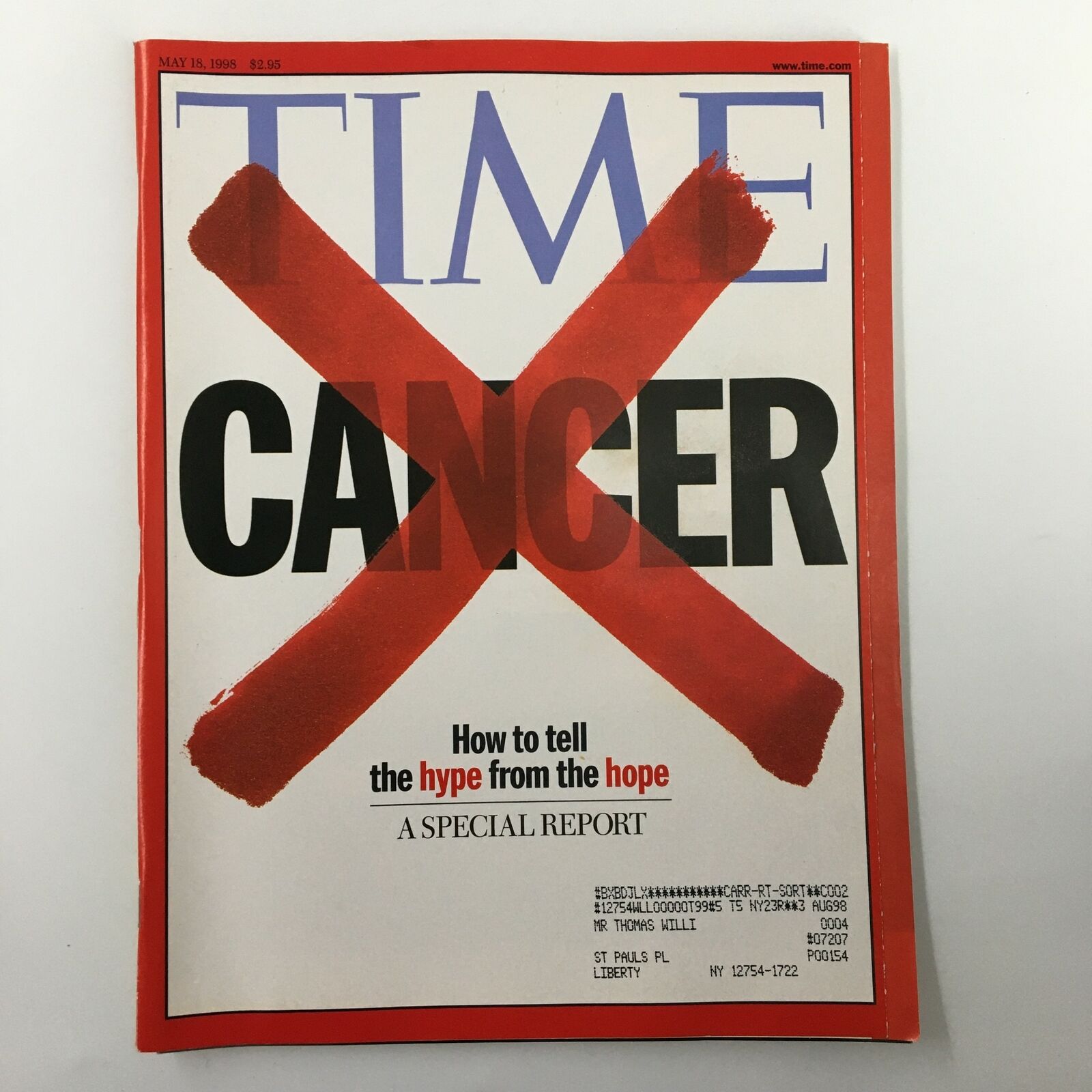 Time Magazine May 18 1998 Cancer How To Tell The Hype from The Hope