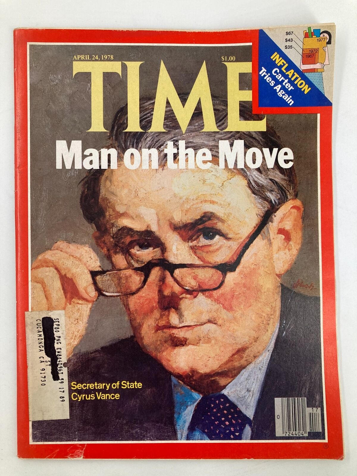 VTG Time Magazine April 24 1978 Secretary of State Cyrus Vance