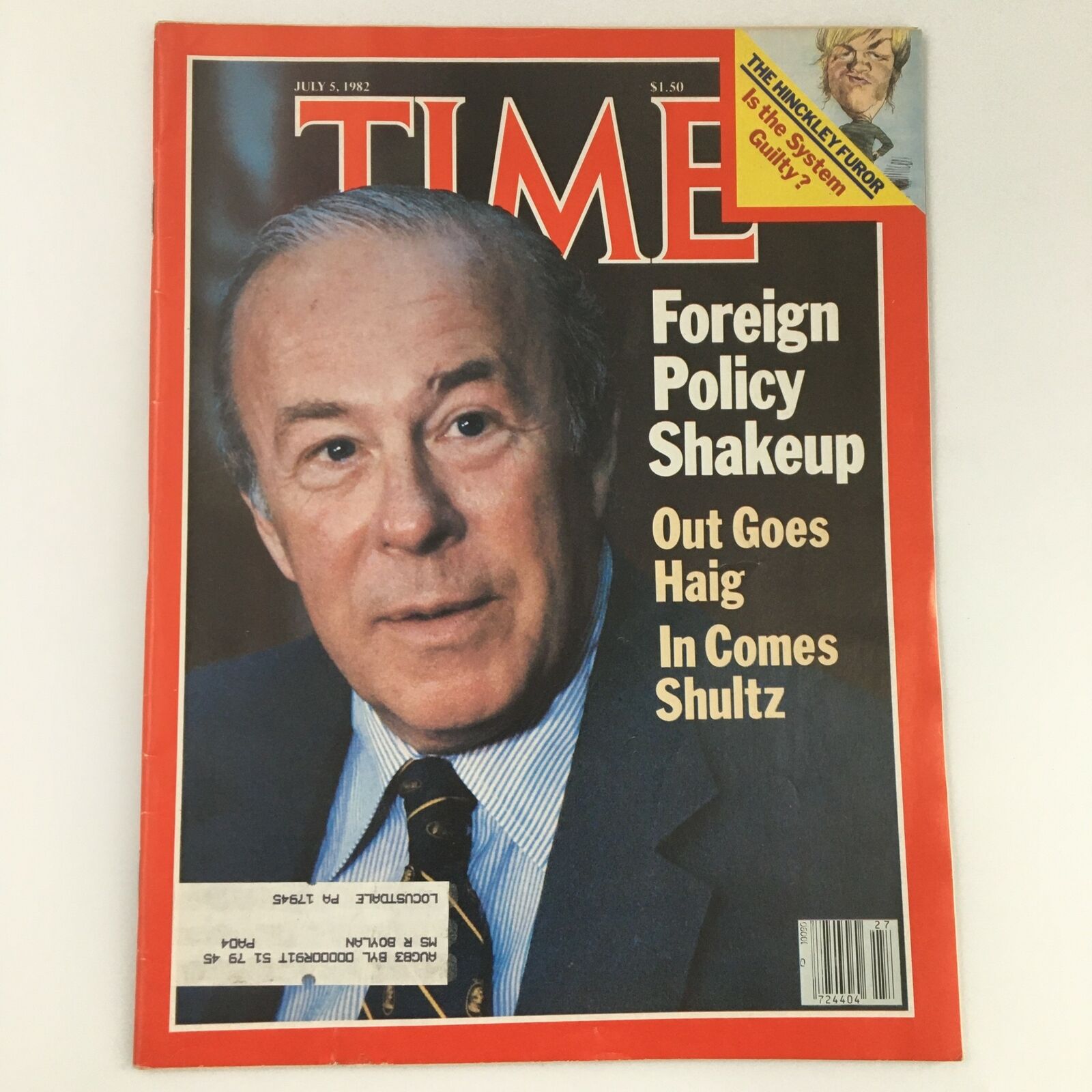 VTG Time Magazine July 5 1982 George Shultz Cover and The Hinckley Furor Feature