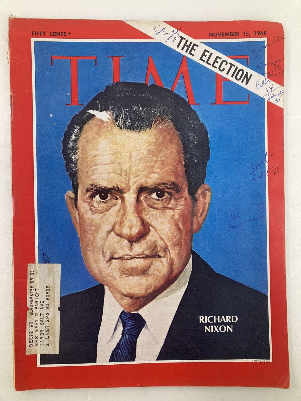 Time Magazine November 15 1968 Vol. 91 No. 20 The Election of Richard Nixon