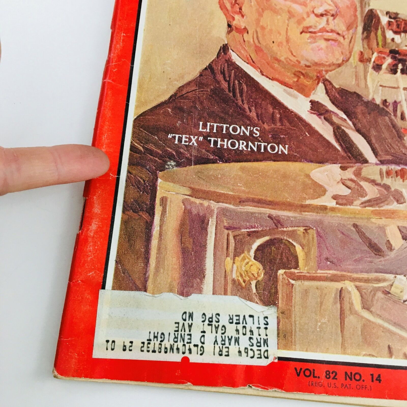 Time Magazine October 4 1963 Vol. 82 No. 14 Litton's "Tex" Thornton Photograph