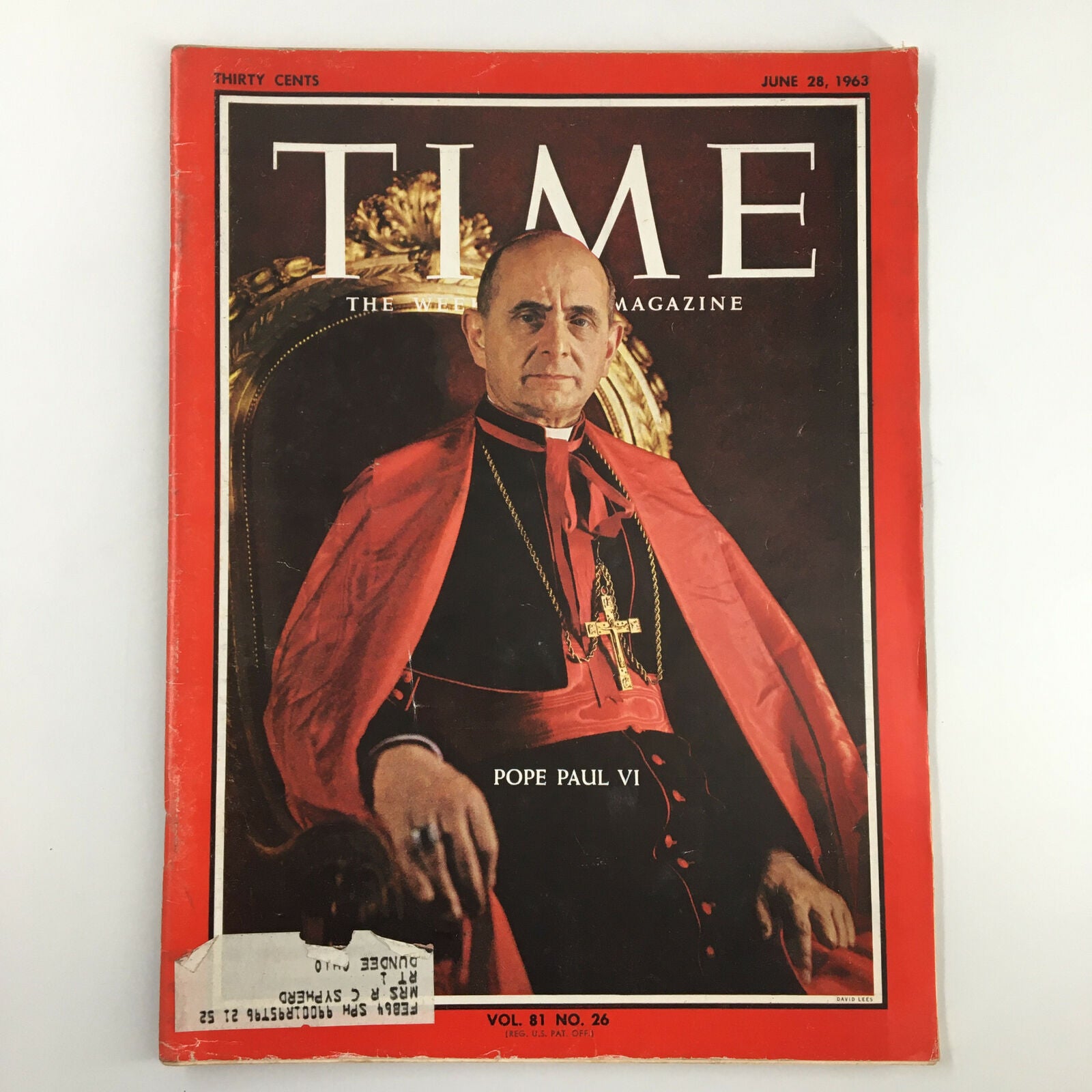 VTG Time Magazine June 28 1963 Vol 81 #26 Pope Paul VI Cover Photo