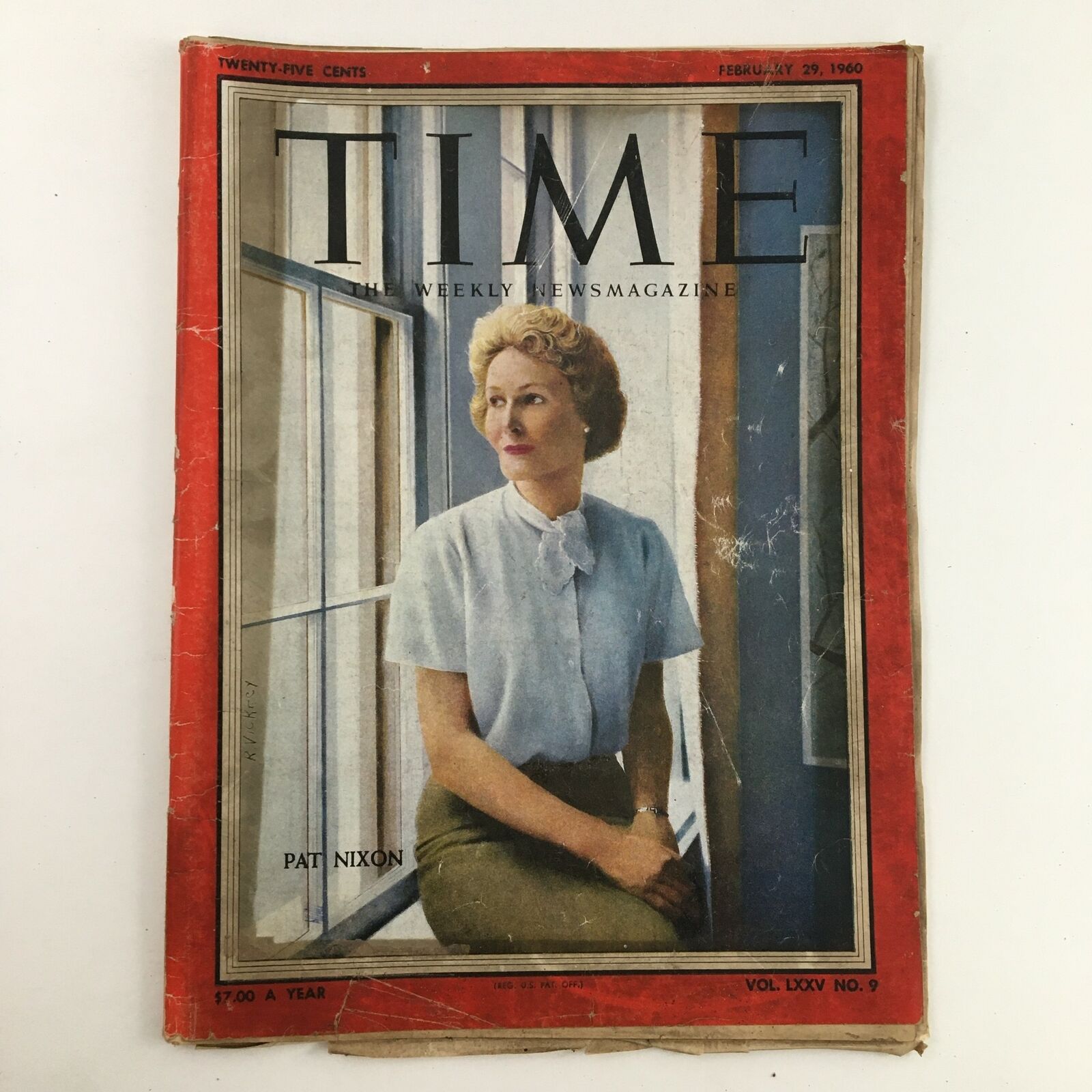 Time Magazine cover from February 29, 1960, Volume 75, No. 9, showcasing Patricia Nixon, highlighting her historical significance.