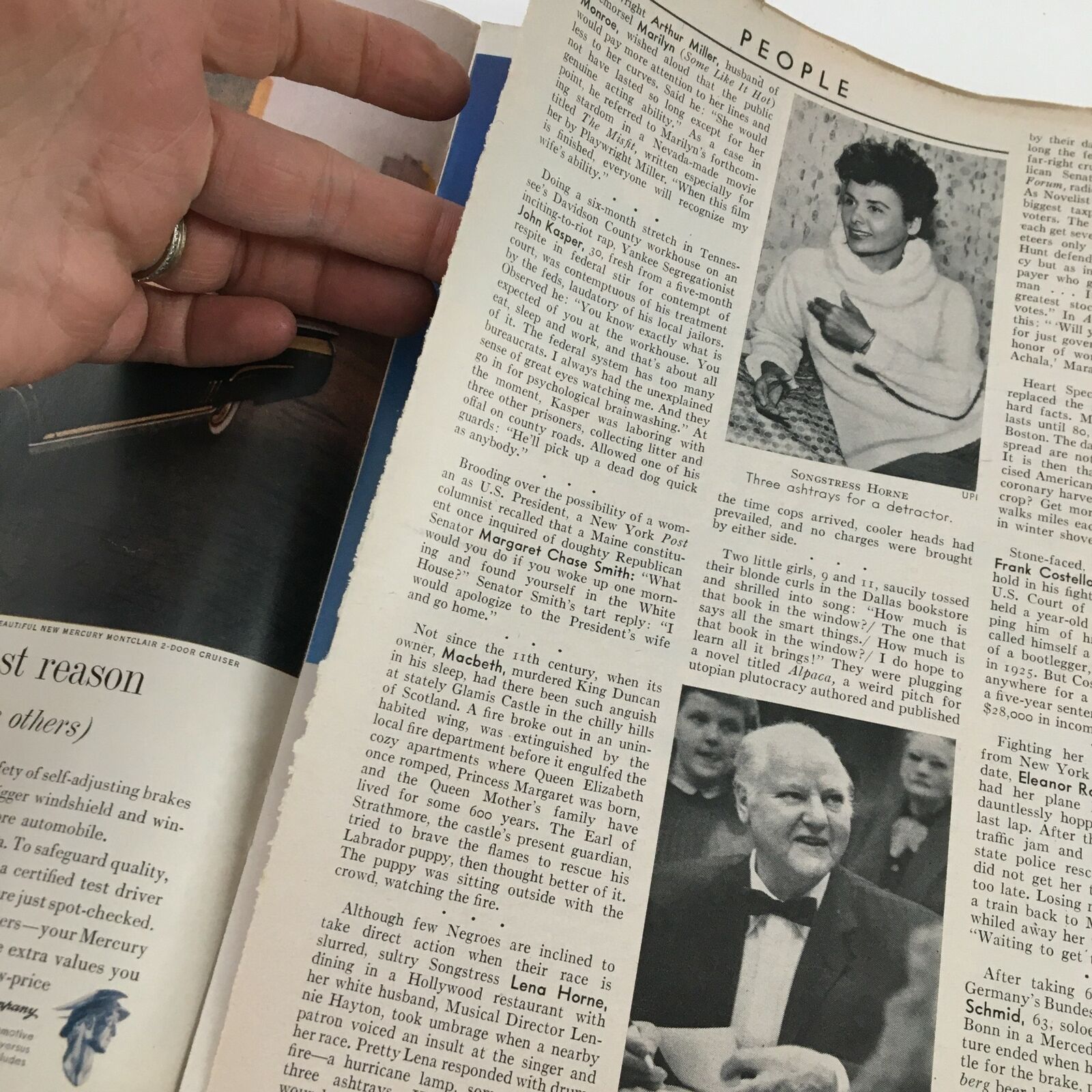 Interior page of Time Magazine, February 29, 1960, Volume 75, No. 9, presenting a glimpse into the historical context and content.