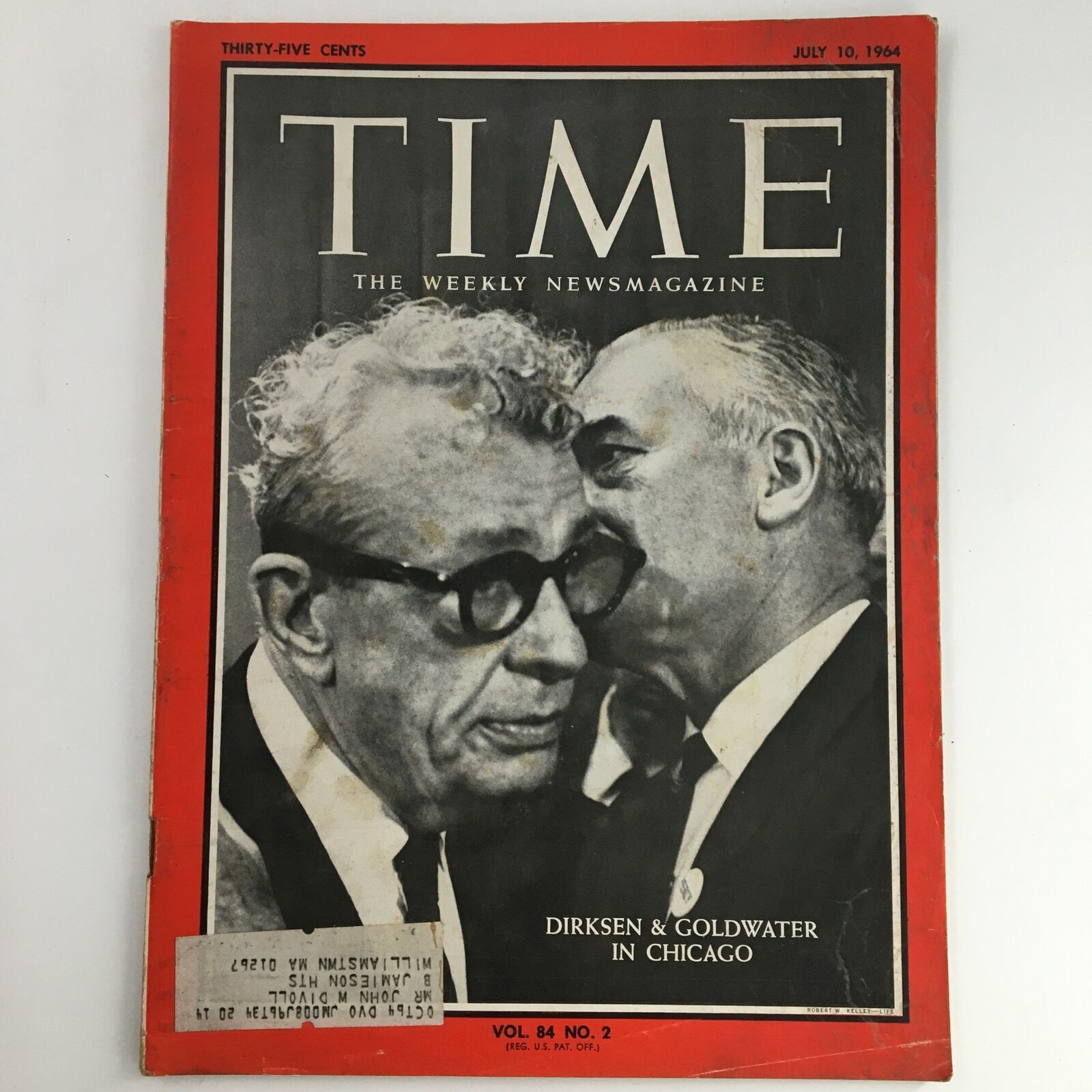 Time Magazine July 10 1964 Vol 84 #2 Everett Dirksen & Barry Goldwater Photo