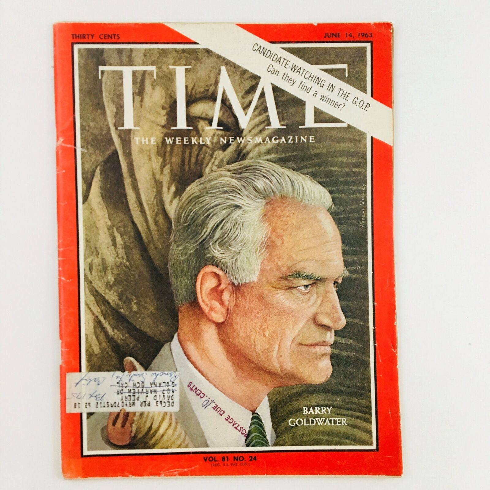 VTG Time Magazine June 14 1963 Vol. 14 No. 24 Candidate Barry Goldwater