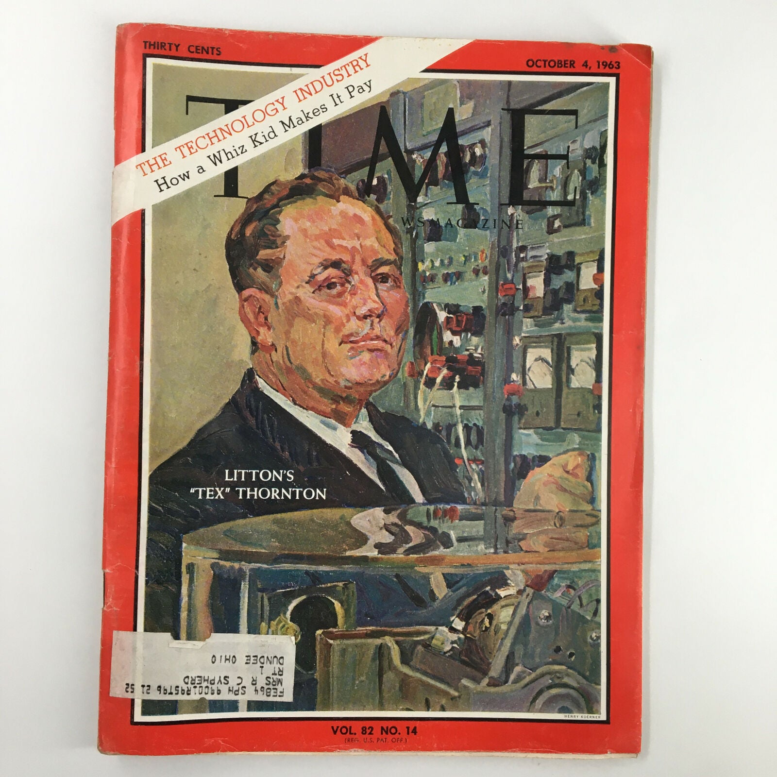 VTG Time Magazine October 4 1963 Vol 82 #14 Tech Industry Litton's Tex Thornton