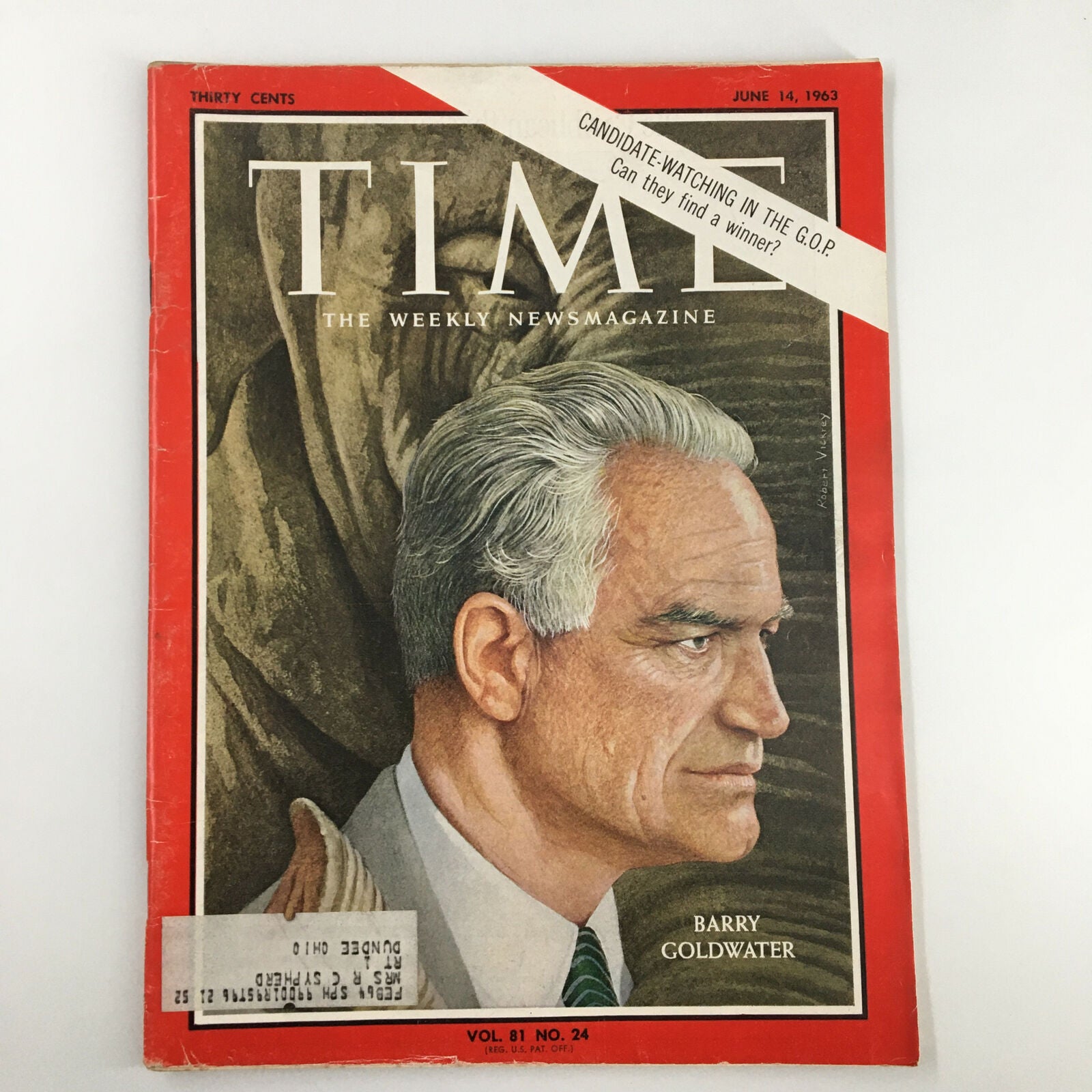 VTG Time Magazine June 14 1963 Vol 81 #24 Candidate Barry Goldwater