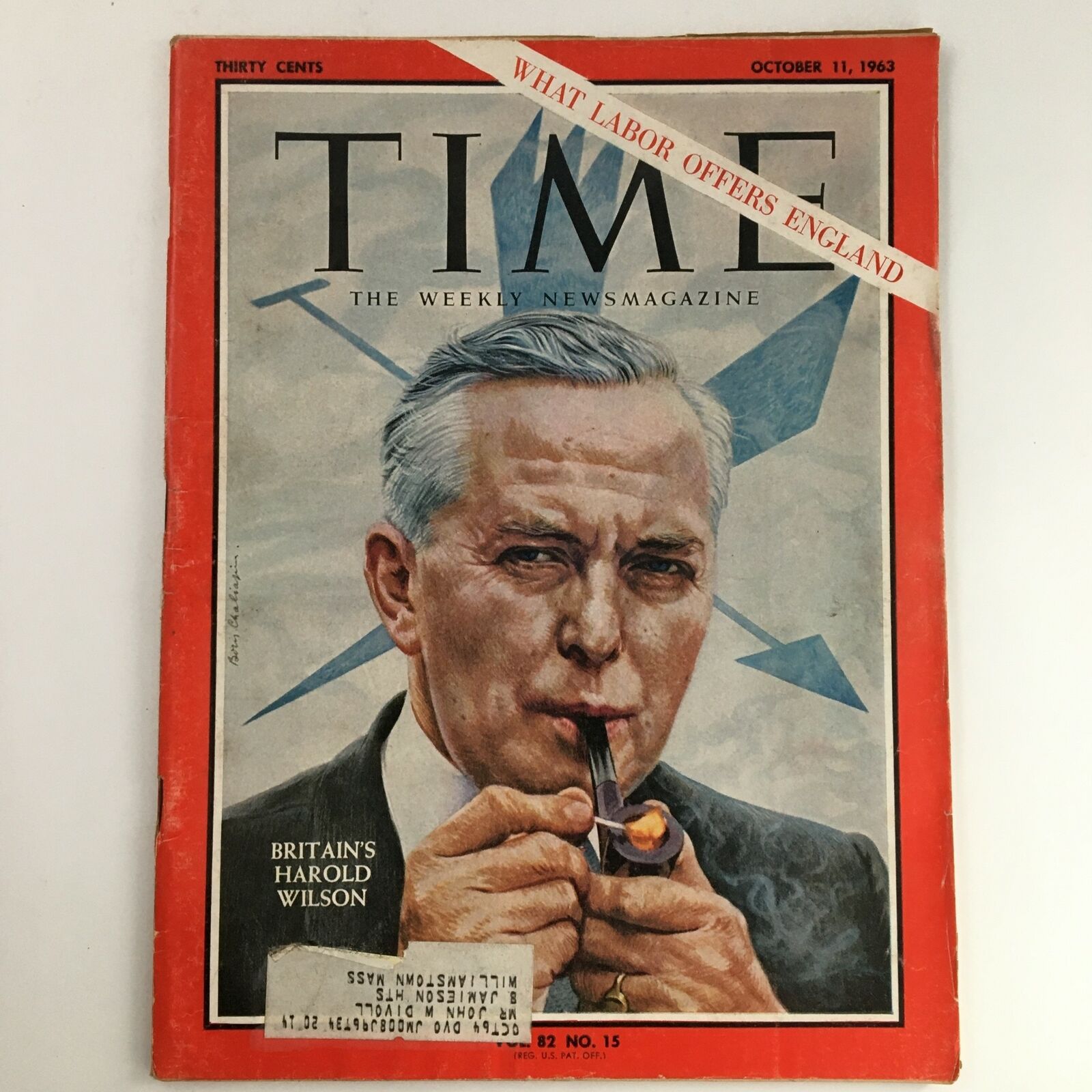 Time Magazine October 11 1963 Vol 82 #15 United Kingdom's Sir Harold Wilson