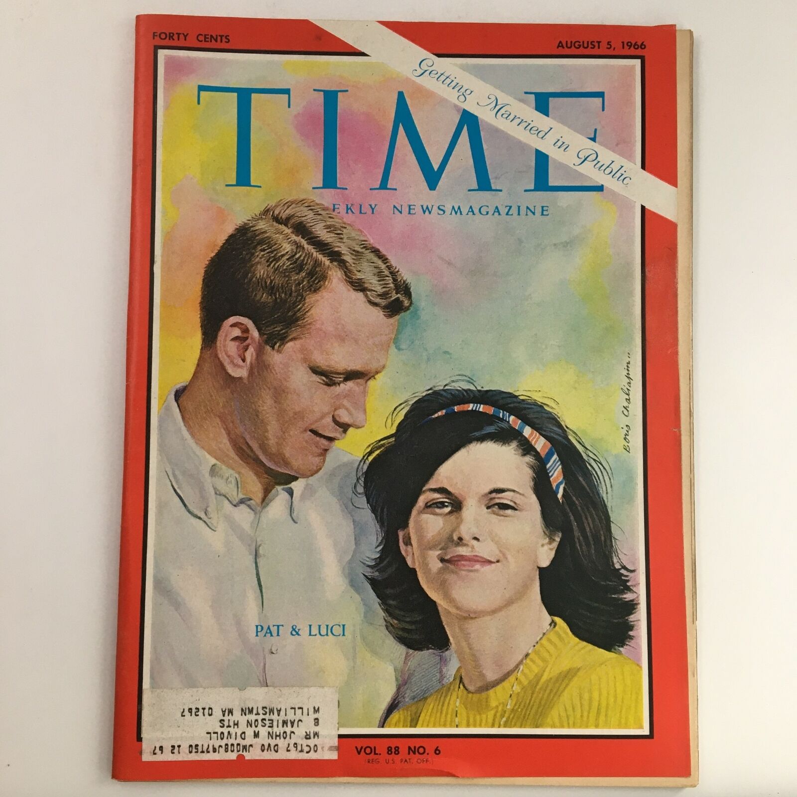 Time Magazine August 5 1966 Vol 88 #6  Luci Baines Johnson & Patrick Pat Nugent