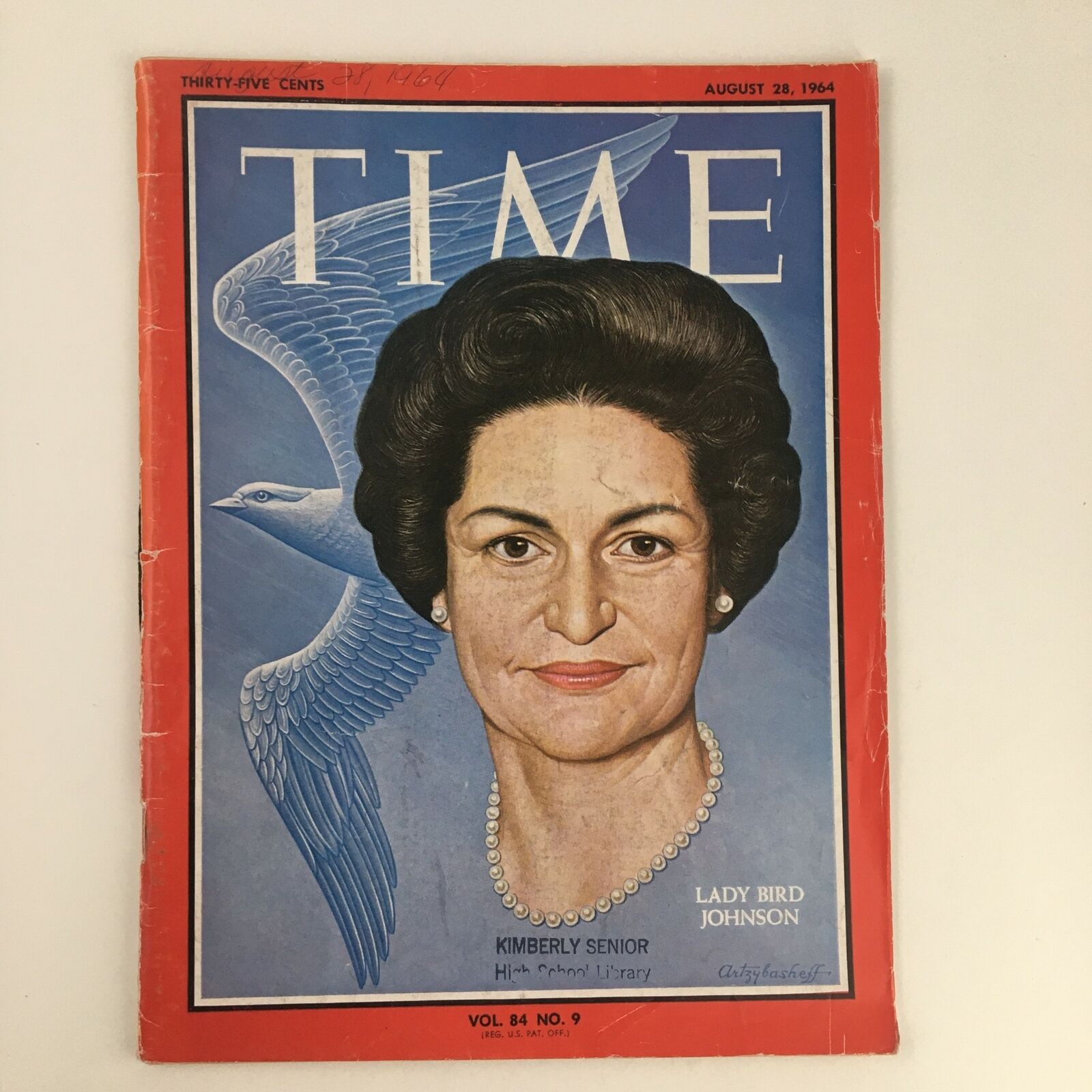 Time Magazine August 28 1964 First Lady, Lady Bird Johnson No Label