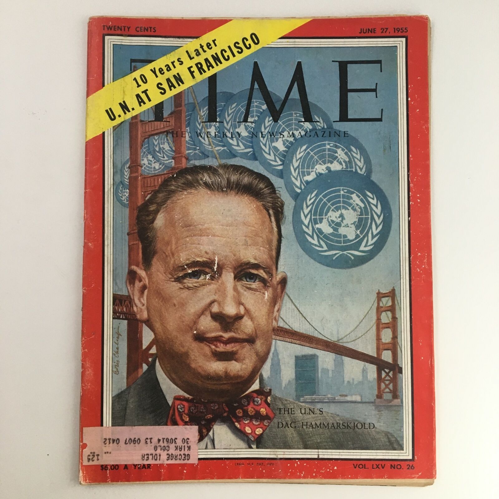 Time Magazine June 27 1955 Vol LXV No. 26 The U.N.'s Dag Hammarskjöld