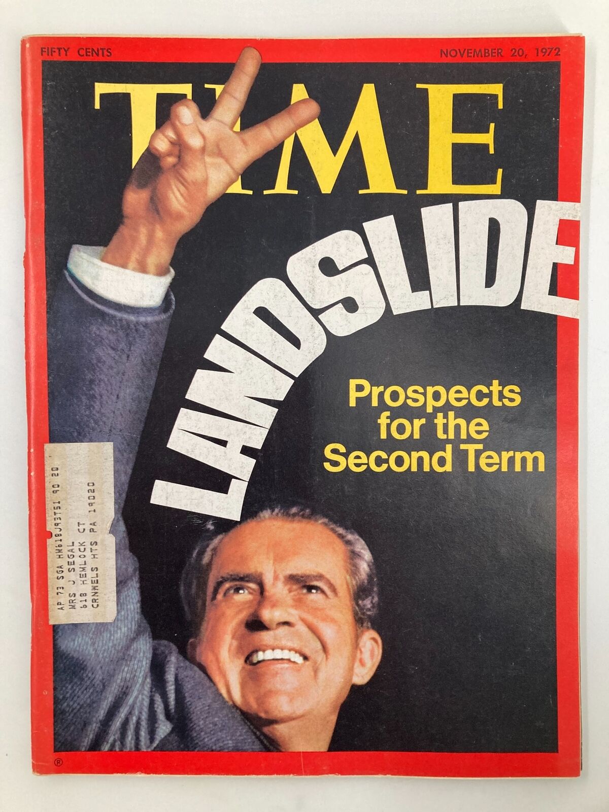 VTG Time Magazine November 20 1972 Richard Nixon Prospects for the Second Term