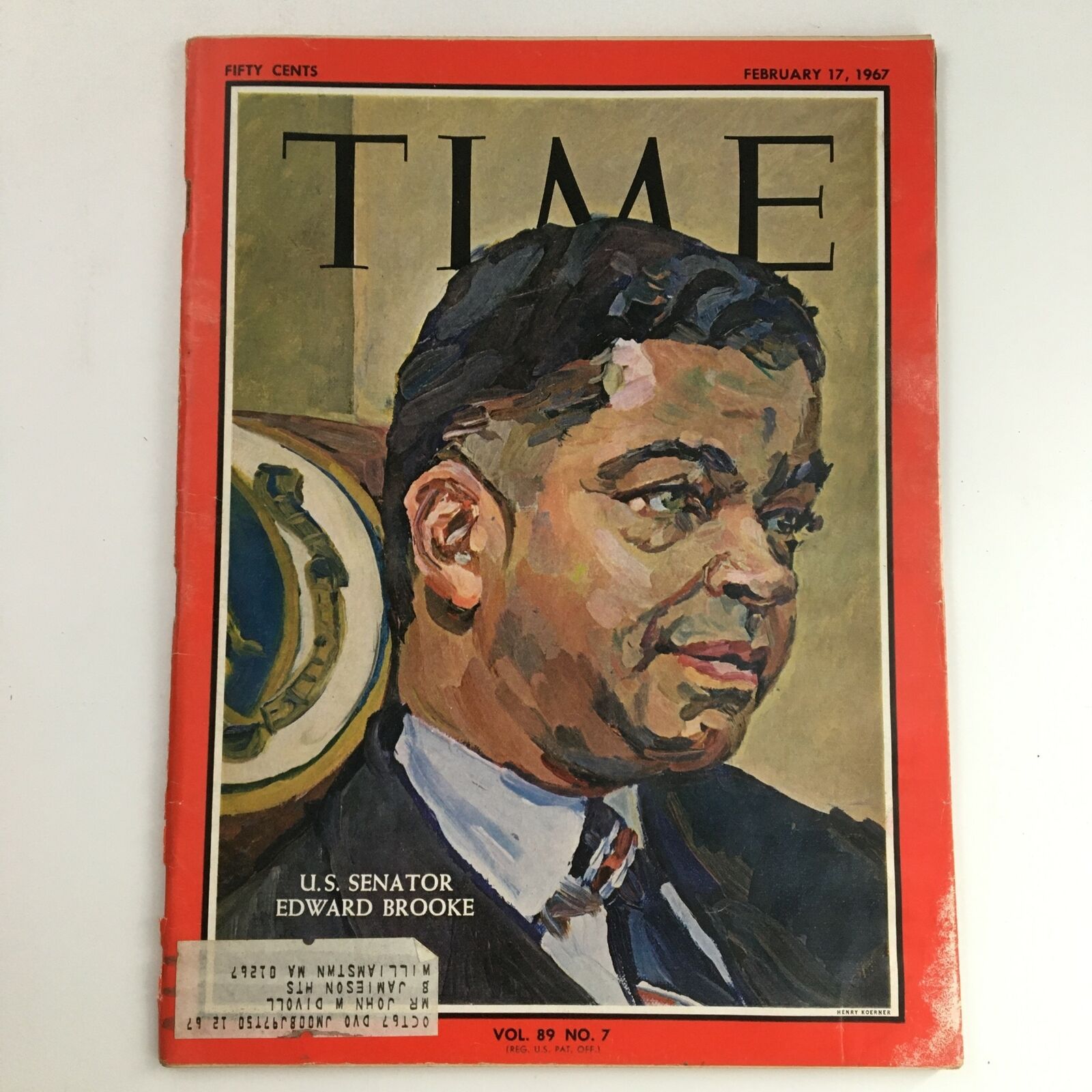 Time Magazine February 17 1967 Vol 89 #7 Former U.S. Senator Edward Brooke