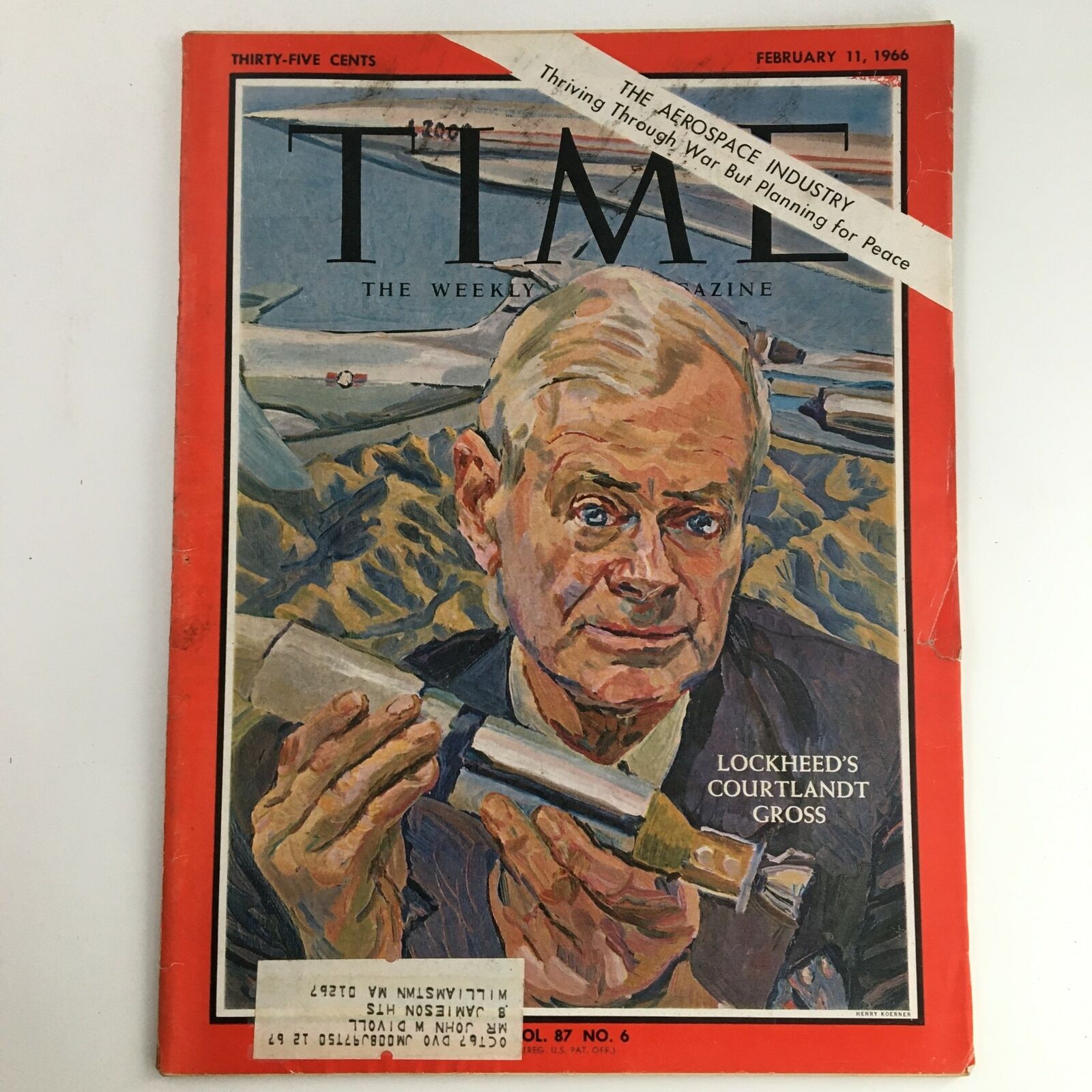 Time Magazine February 11 1966 Vol 87 #6 Aviation Executive Courtlandt S. Gross