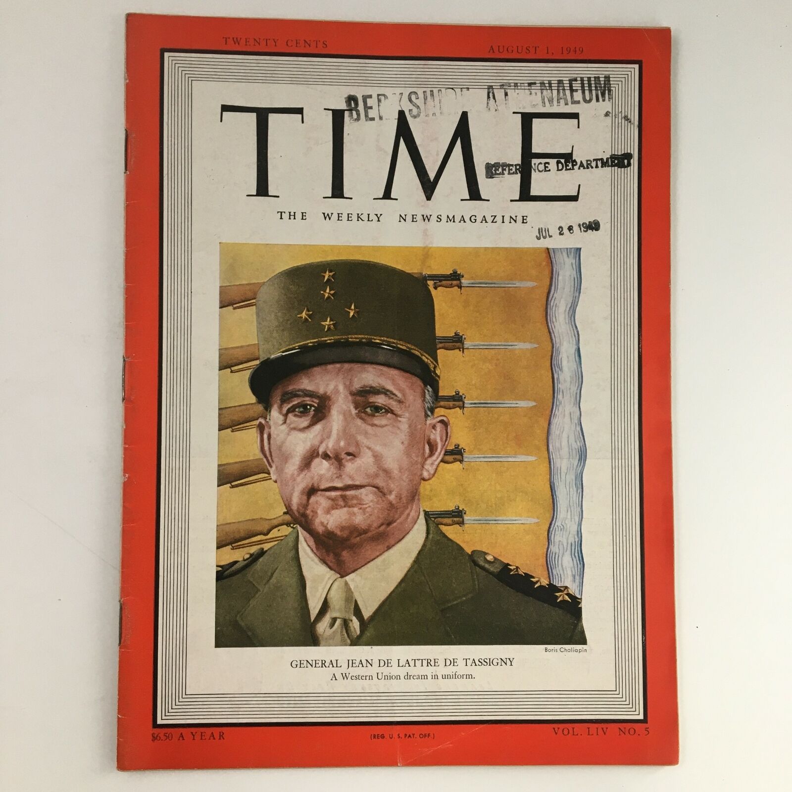 Time Magazine August 1 1949 Vol 54 #5 General Jean De Lattre De Tassigny