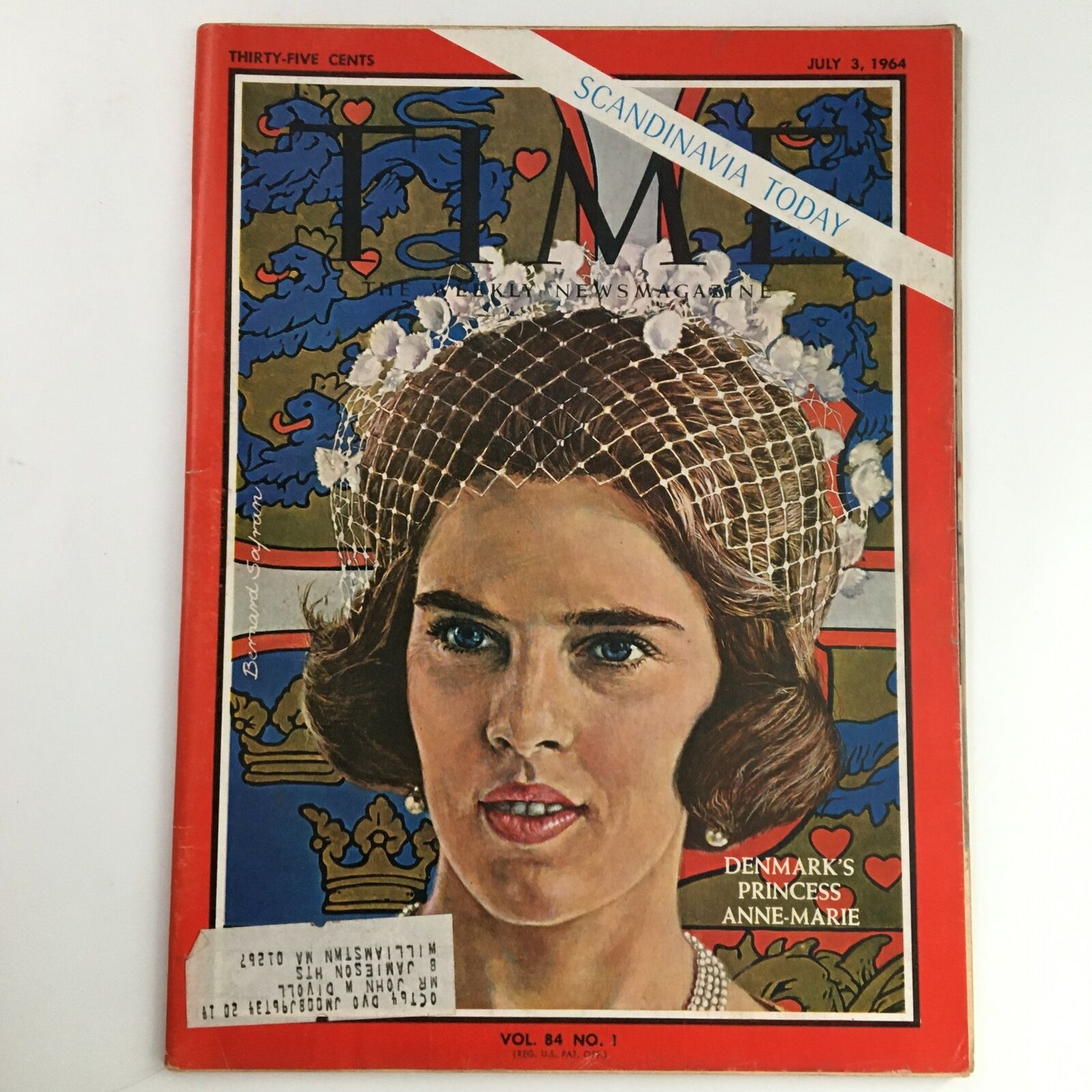 Time Magazine July 3 1964 Vol 84 #1 Princess Anne-Marie of Denmark