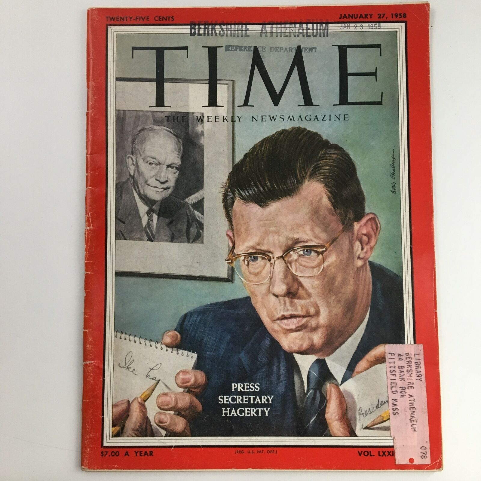 Time Magazine January 27 1958 Vol 71 #4 White House Press Sec. James Hagerty