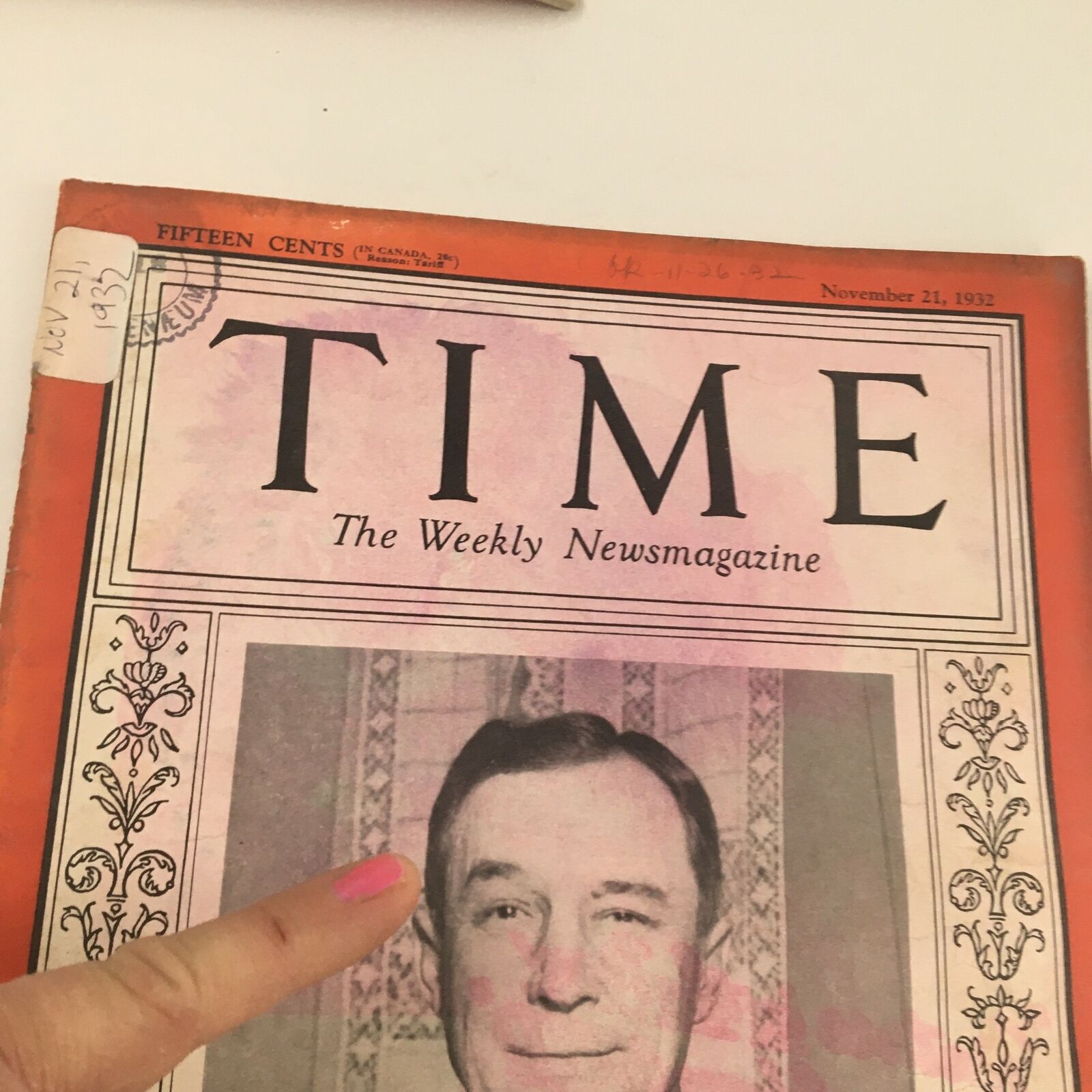 Time Magazine November 21 1932 Vol 20 #21 Banker & Lawyer Melvin Alvah Traylor