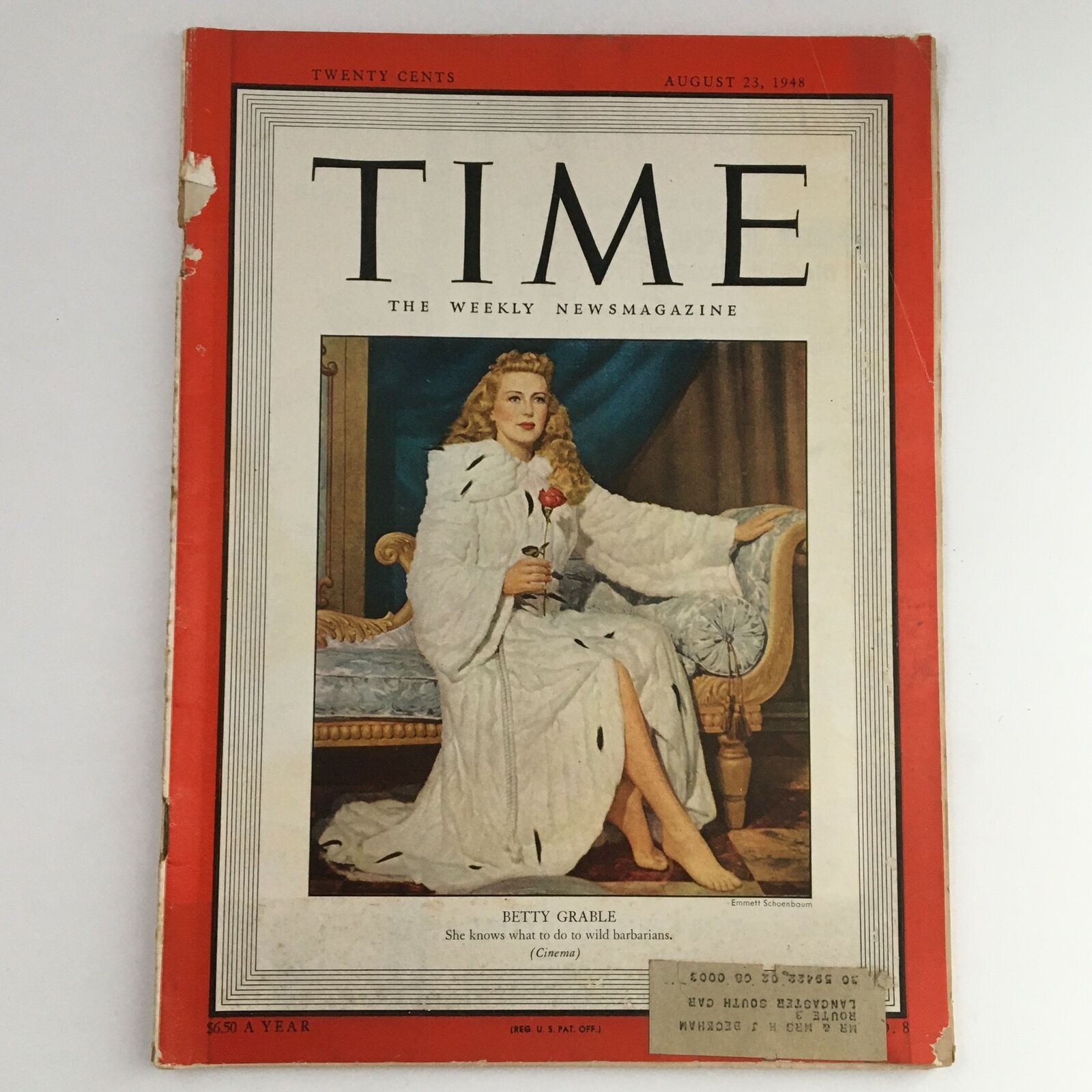 Time Magazine August 23 1948 Vol. 52 No. 8 American Actress Betty Grable