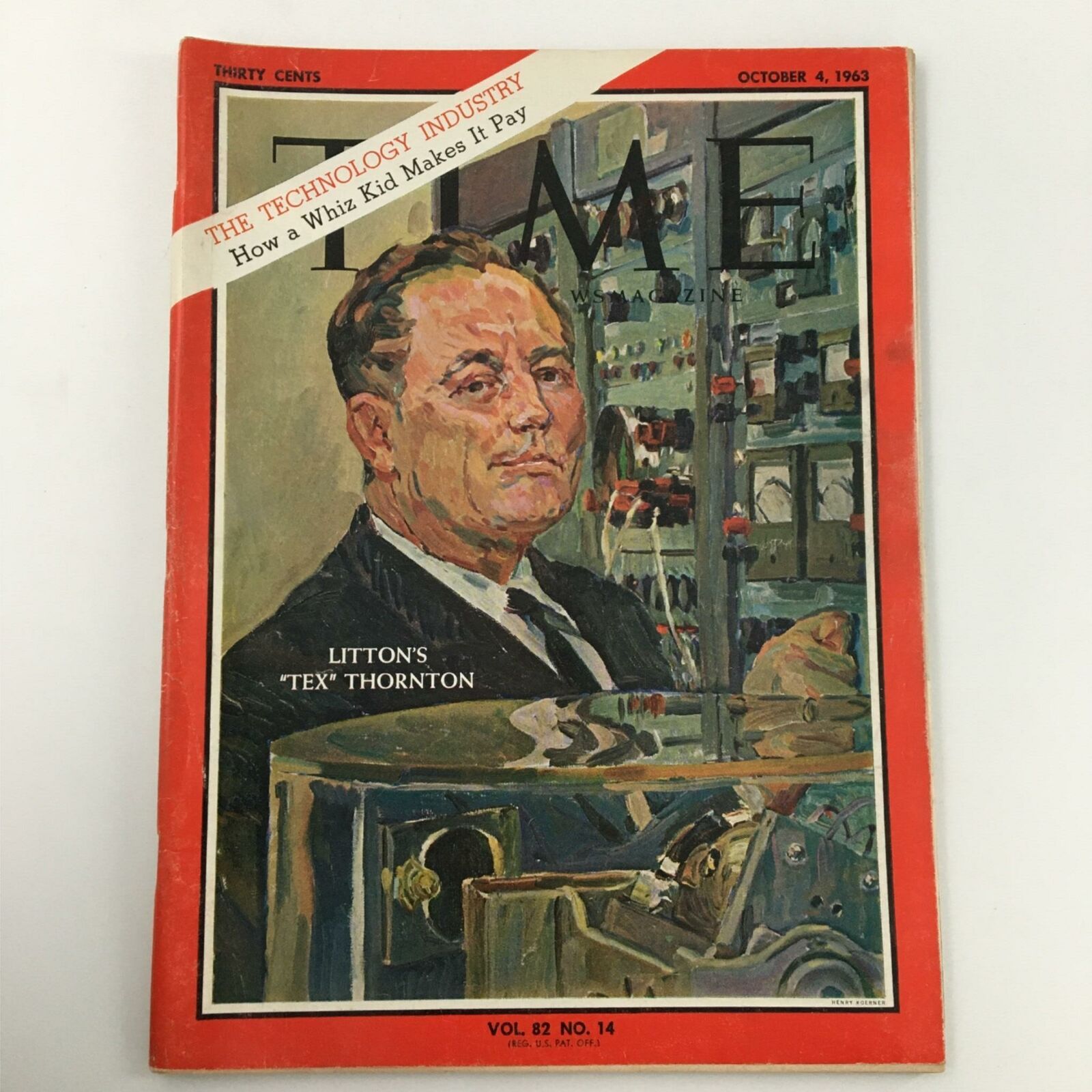 VTG Time Magazine October 4, 1963 Litton's Tex Thorton, Newsstand