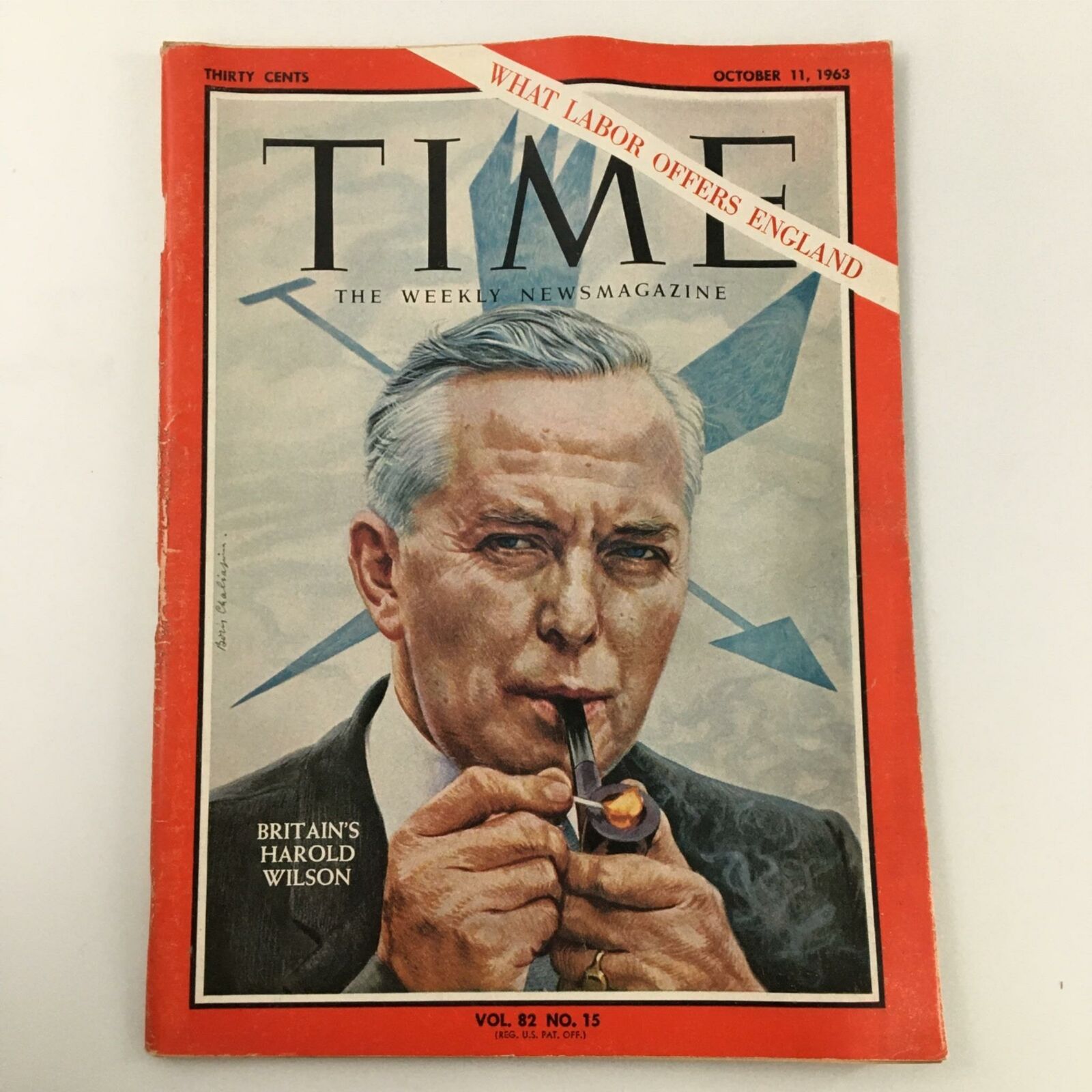 VTG Time Magazine October 11, 1963 Britain's Harold Wilson, Newsstand