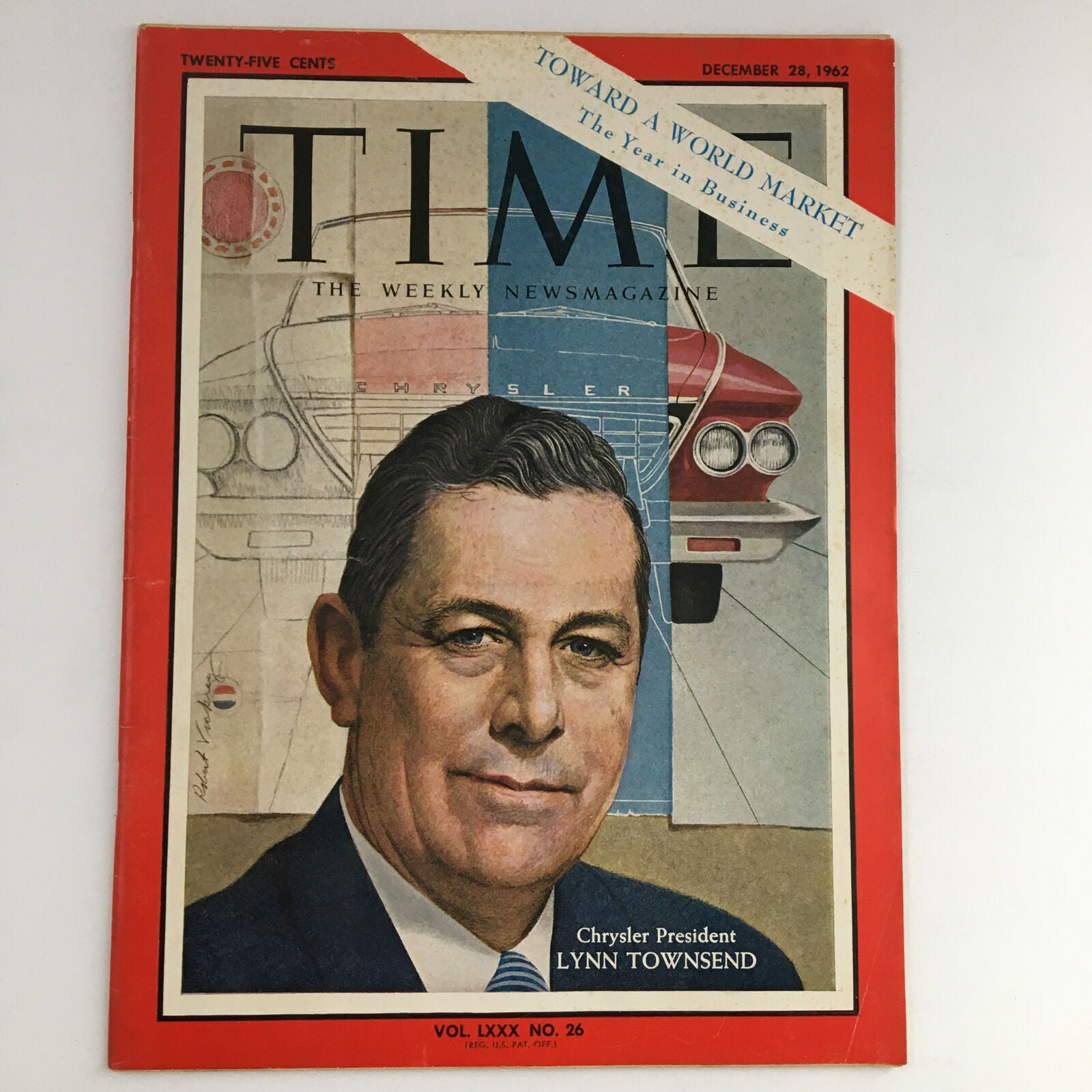 Time Magazine December 28 1962 Chrysler President Lynn Townsend No Label