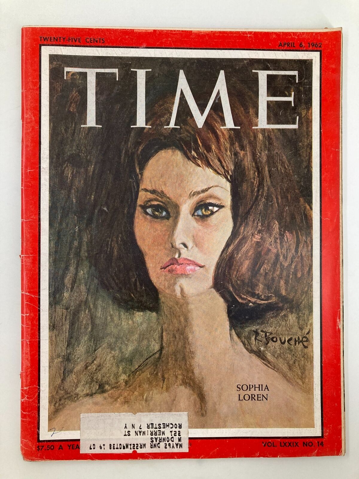 VTG Time Magazine April 6 1962 Vol 79 #14 Sophia Loren Portrait